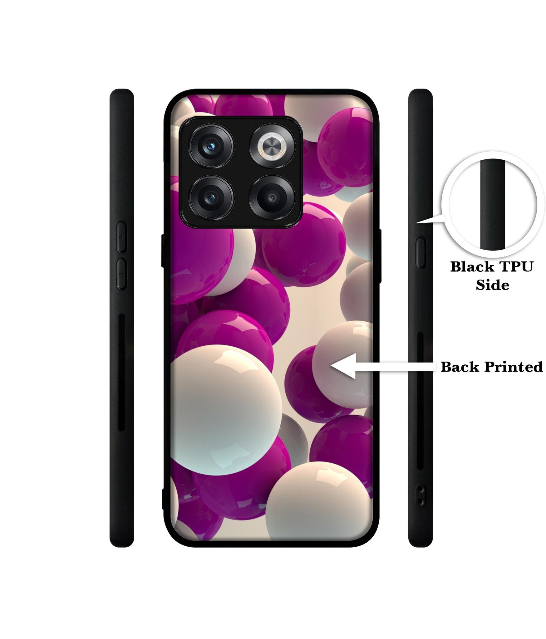 3D Balloons Designer 2D Printed Back Case Cover for OnePlus 10T 5G