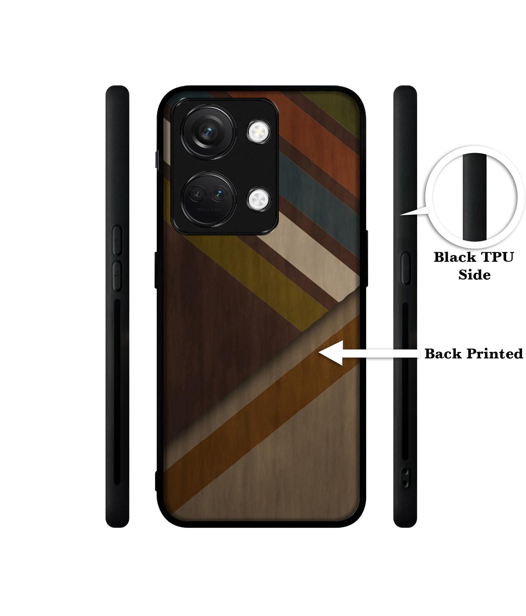 Colorful Wooden Pattern Designer 2D Printed Back Case Cover for OnePlus Nord 3 5G