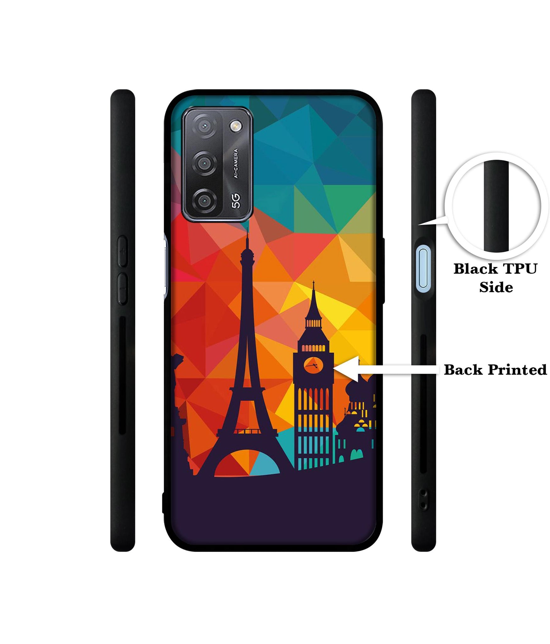 Colored Paris Designer 2D Printed Back Case Cover for Oppo A55 5G