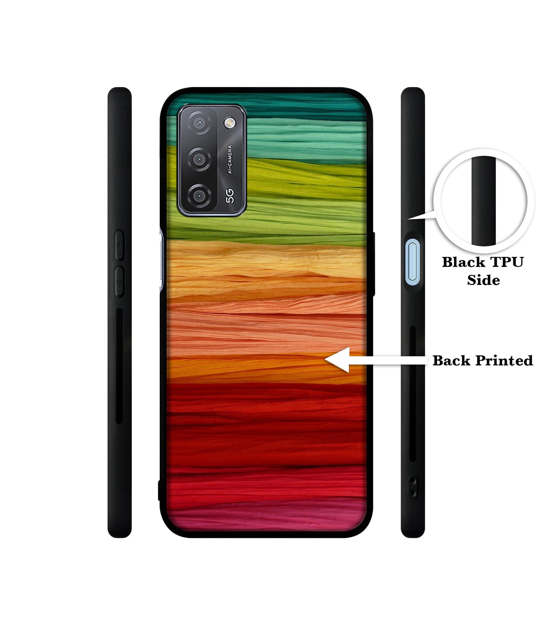 Colorful Thread Designer 2D Printed Back Case Cover for Oppo A55 5G