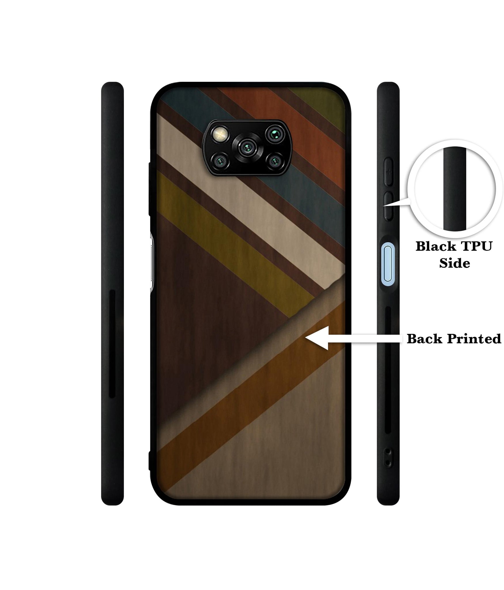 Colorful Wooden Pattern Designer 2D Printed Back Case Cover for Poco X3 4G / Poco X3 Pro 4G