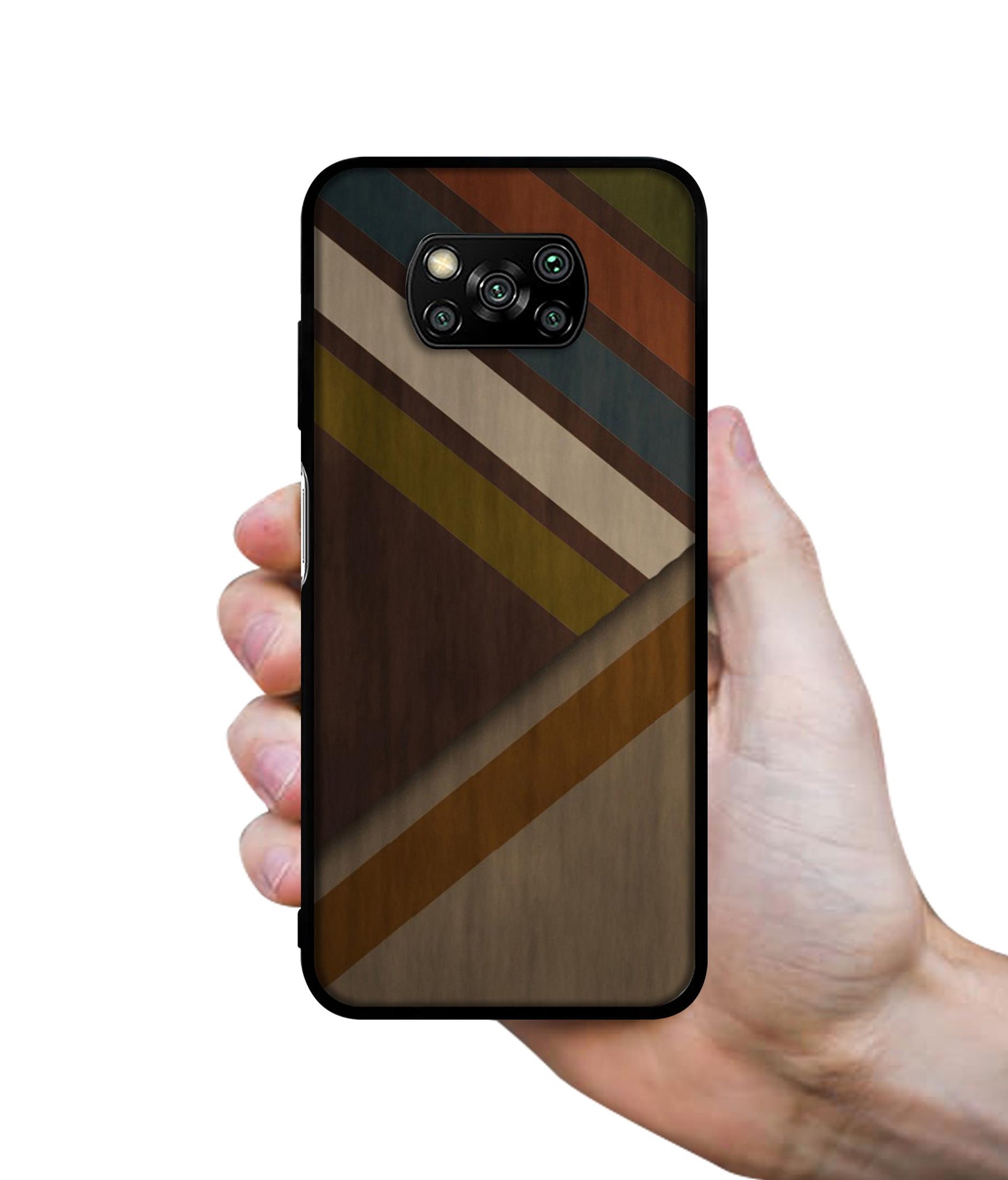 Colorful Wooden Pattern Designer 2D Printed Back Case Cover for Poco X3 4G / Poco X3 Pro 4G