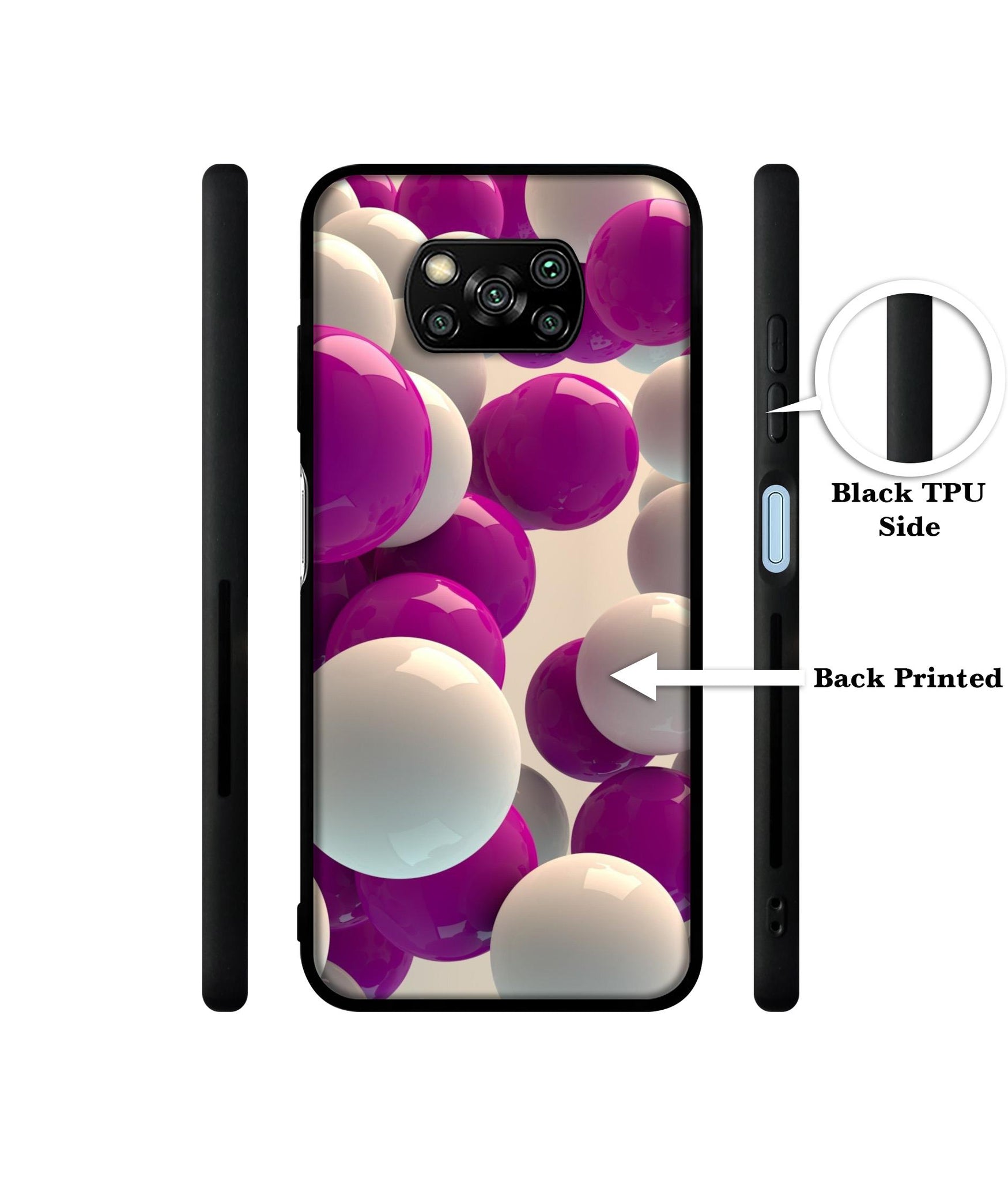 3D Balloons Designer 2D Printed Back Case Cover for Poco X3 4G / Poco X3 Pro 4G