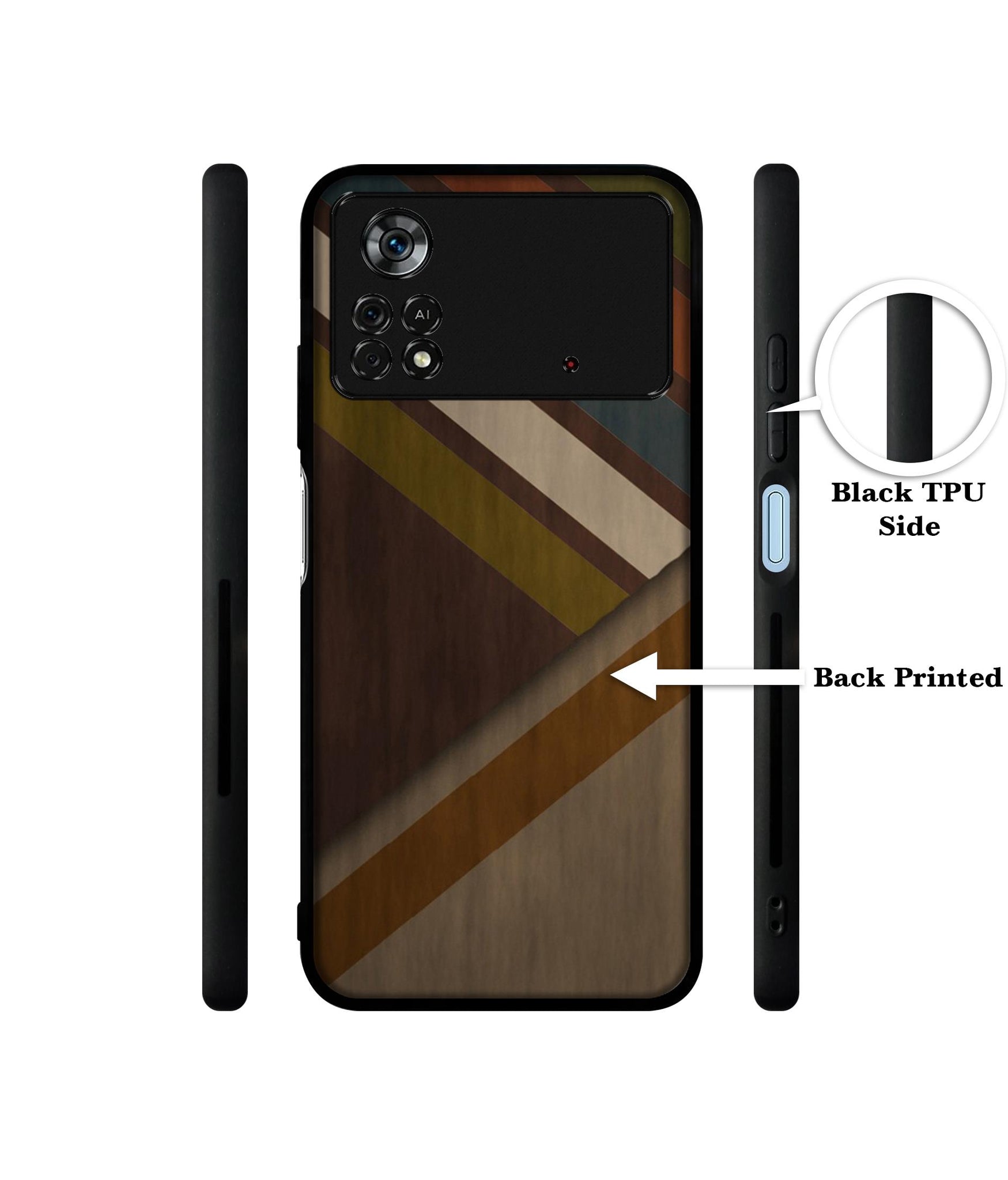 Colorful Wooden Pattern Designer 2D Printed Back Case Cover for Poco X4 Pro 5G