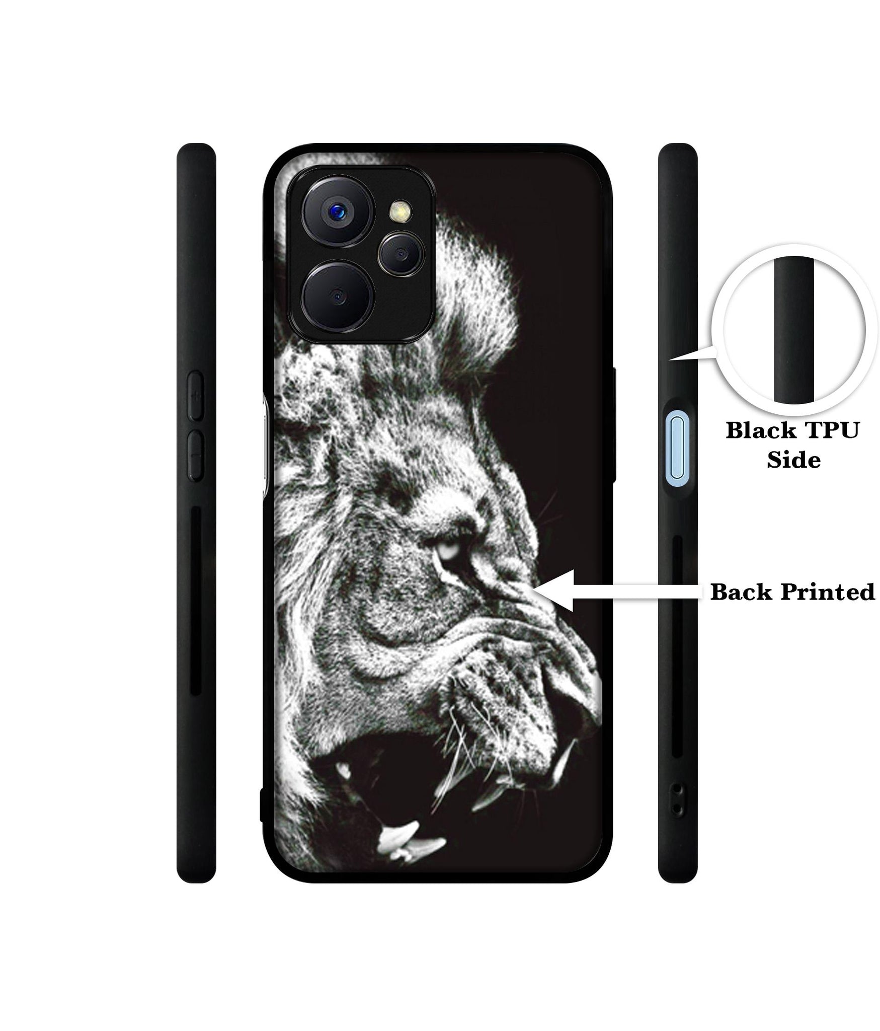 Angry Lion Designer 2D Printed Back Case Cover for Realme 10 5G
