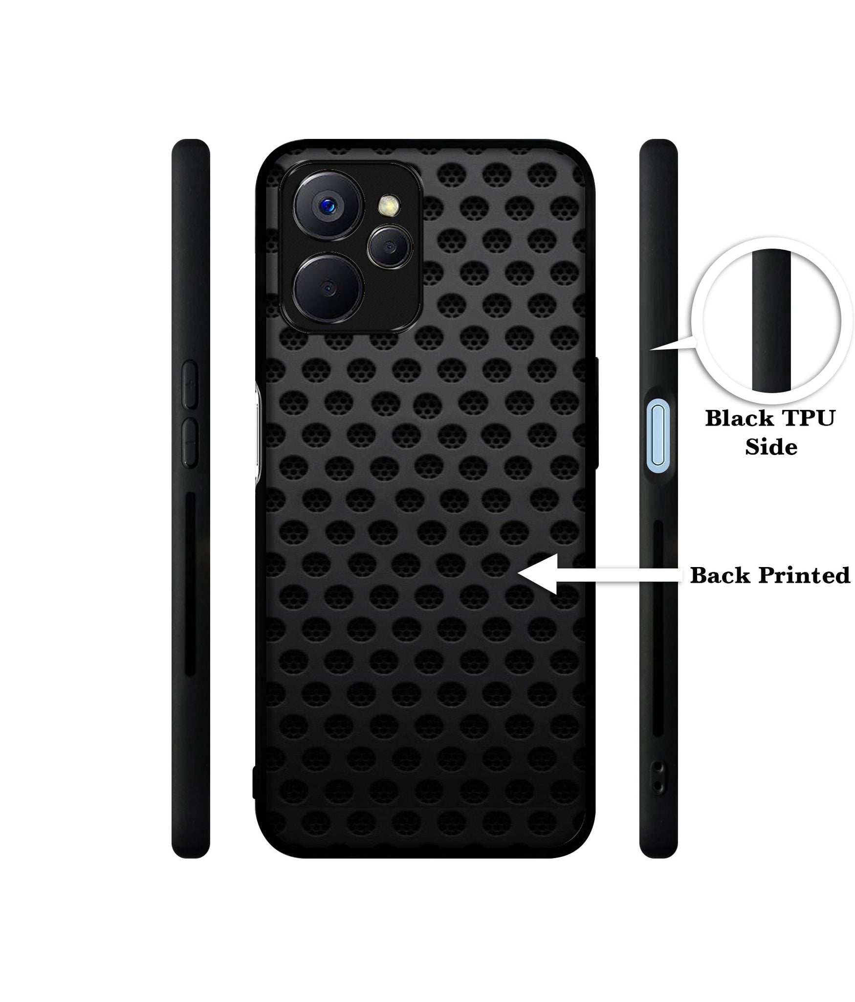 Black Circle Designer 2D Printed Back Case Cover for Realme 10 5G