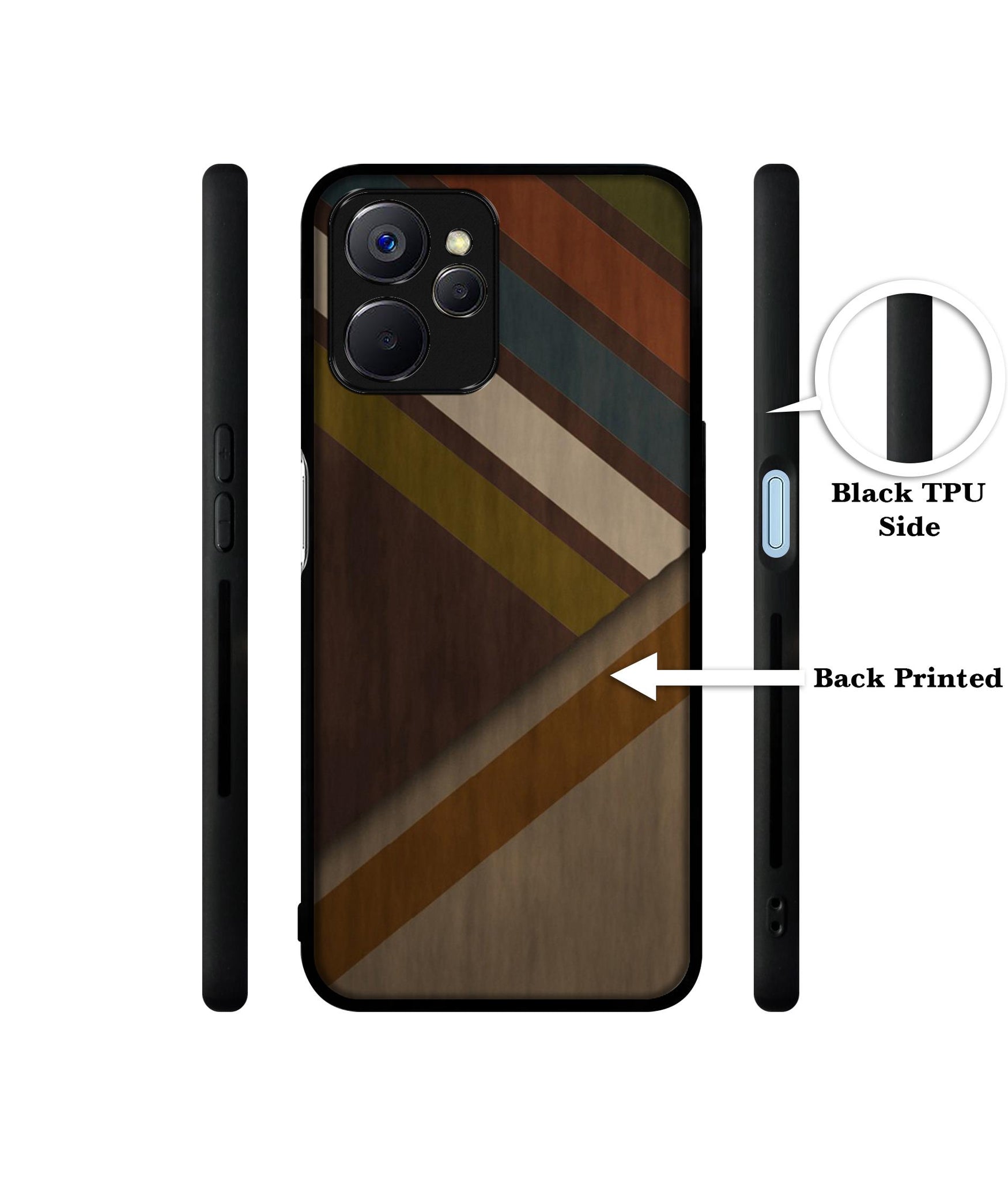 Colorful Wooden Pattern Designer 2D Printed Back Case Cover for Realme 10 5G