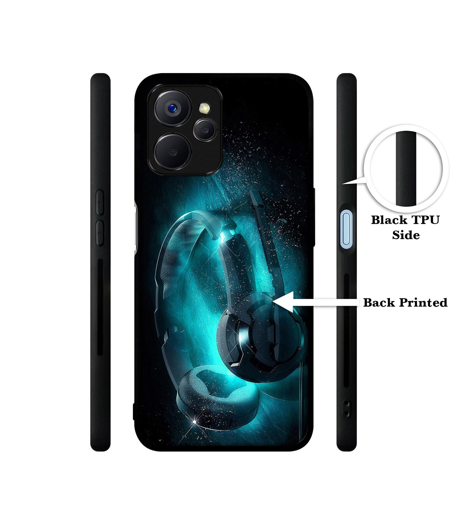 Cool Headphone Designer 2D Printed Back Case Cover for Realme 10 5G