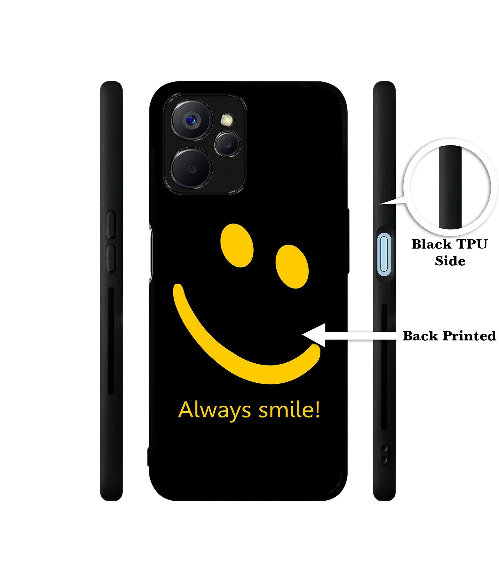 Always Smile Quote Designer 2D Printed Back Case Cover for Realme 10 5G