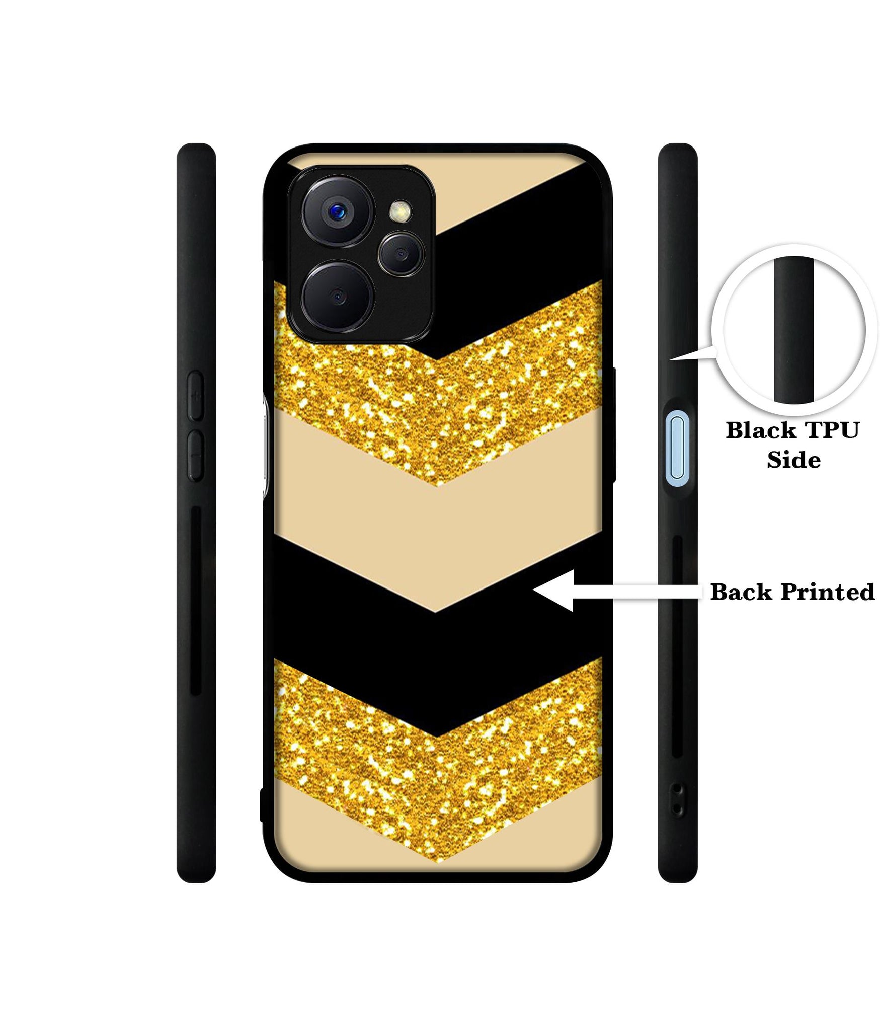Black & Gold Designer 2D Printed Back Case Cover for Realme 10 5G