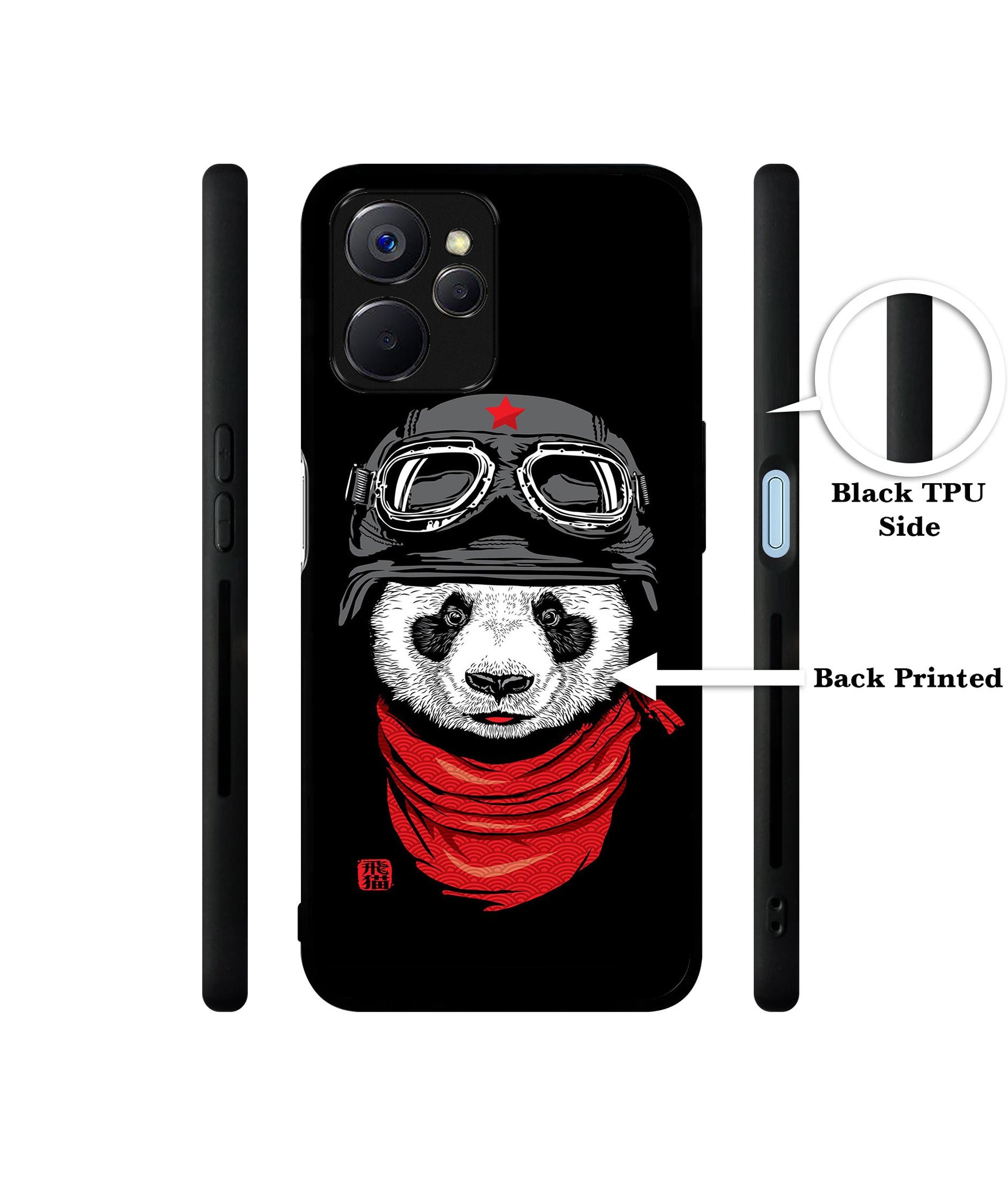 Biker Panda Designer 2D Printed Back Case Cover for Realme 10 5G