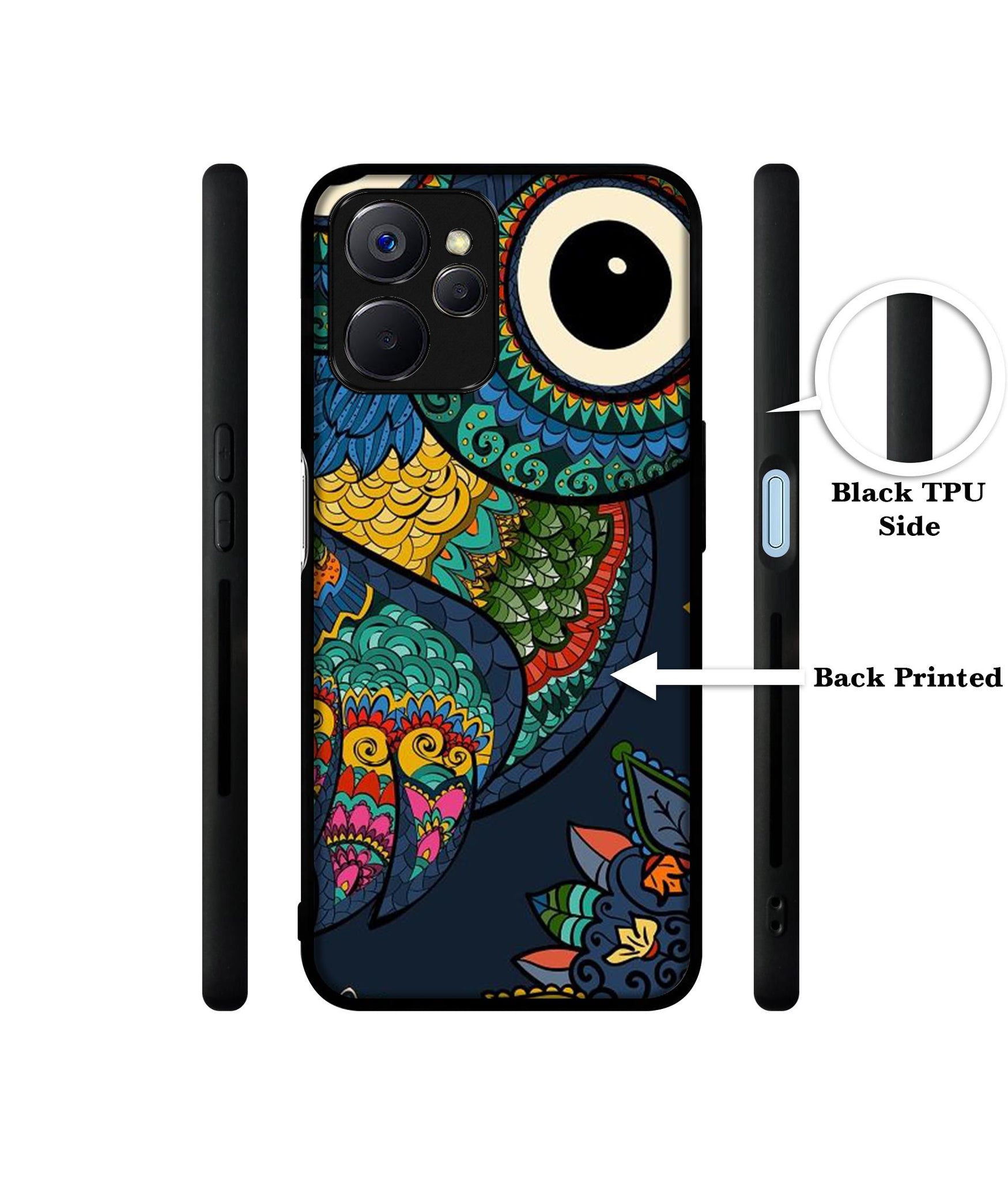 Owl Illustration Designer 2D Printed Back Case Cover for Realme 10 5G