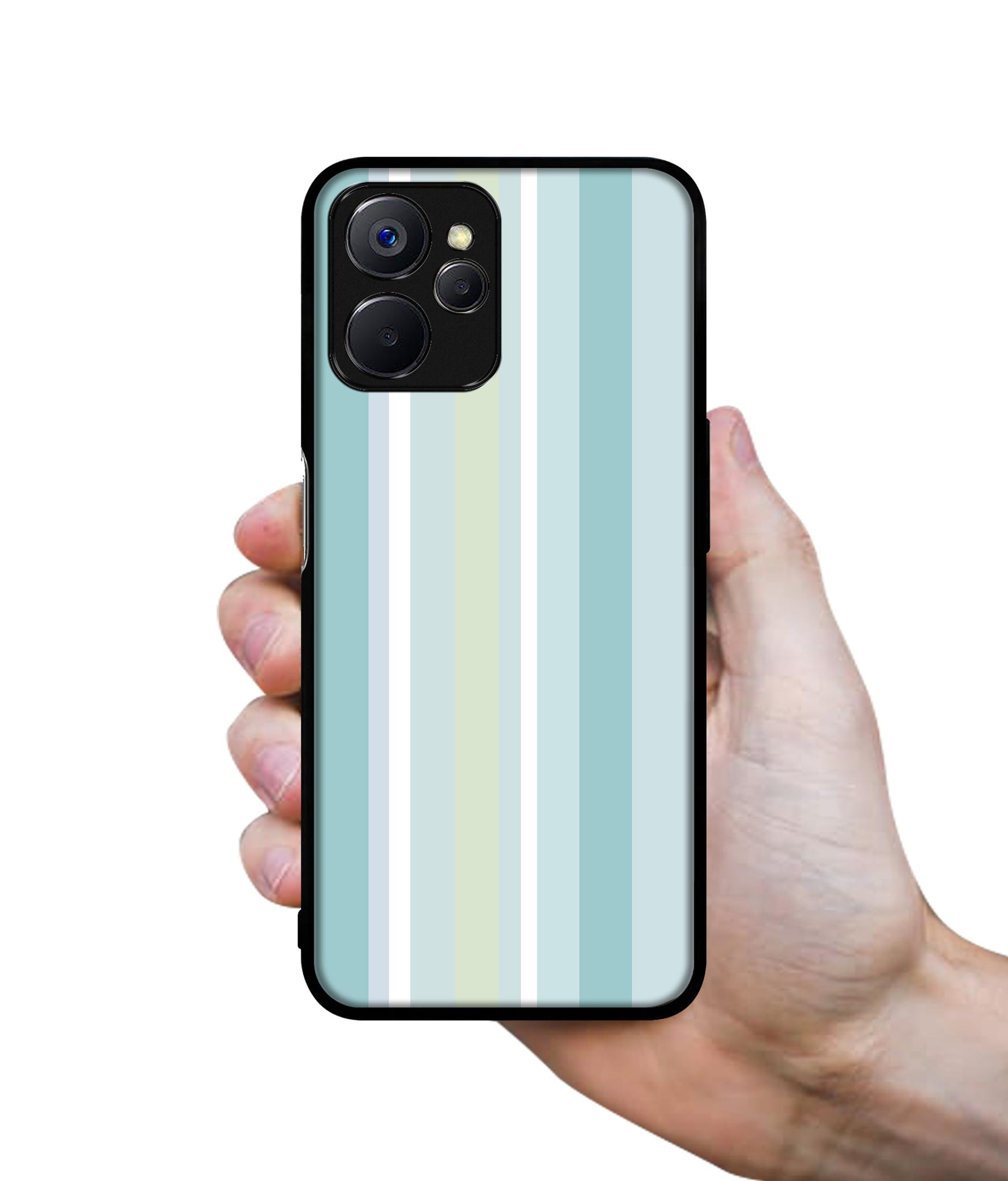 Light Green Stripes Designer 2D Printed Back Case Cover for Realme 10 5G