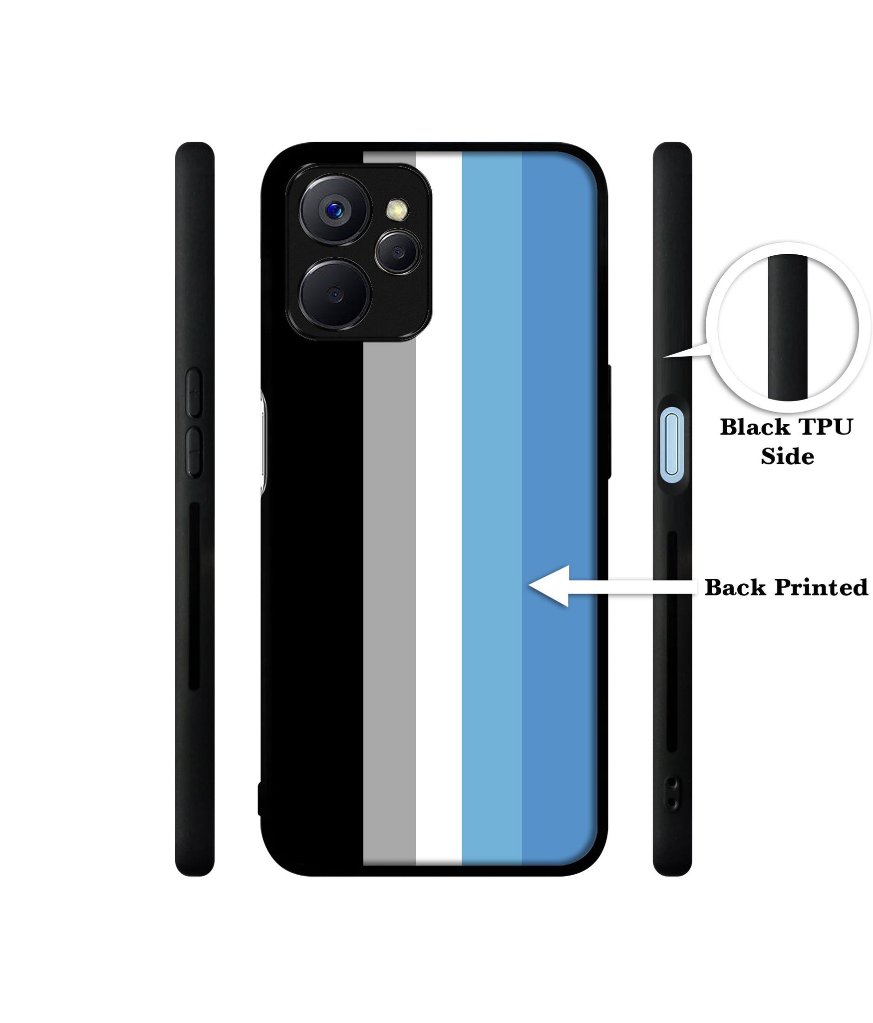 White and Blue Lines Designer 2D Printed Back Case Cover for Realme 10 5G