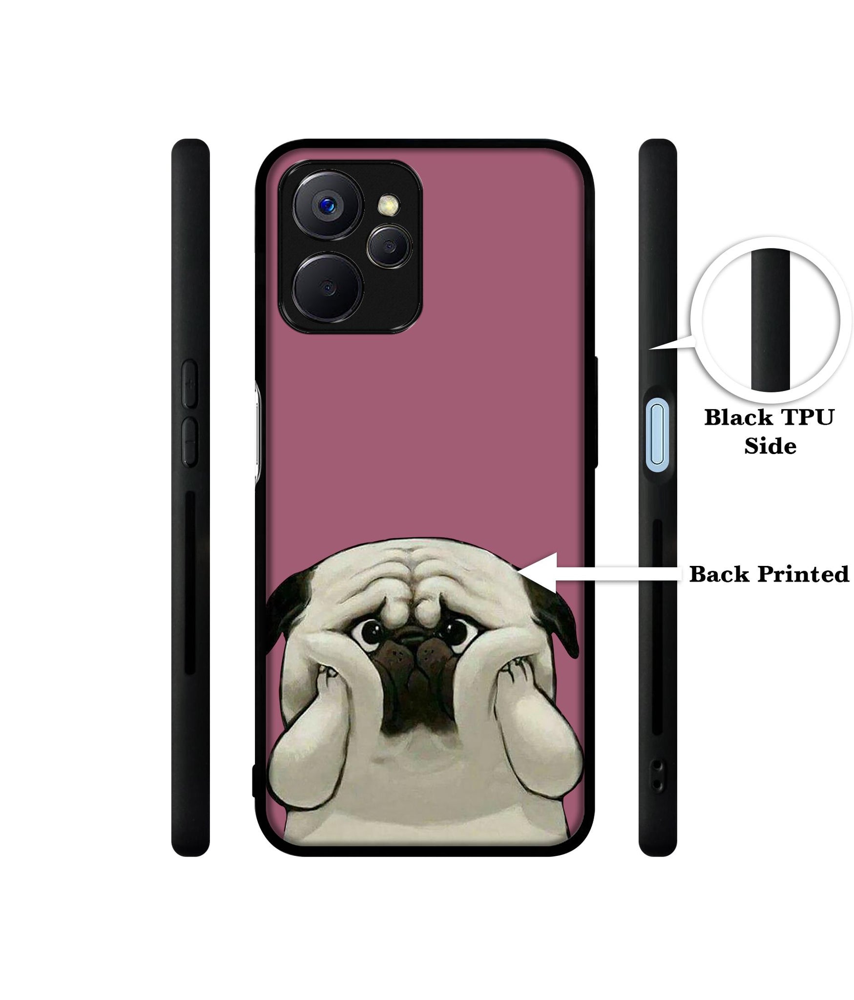 Cute Pug Holding Big Cheeks Designer 2D Printed Back Case Cover for Realme 10 5G