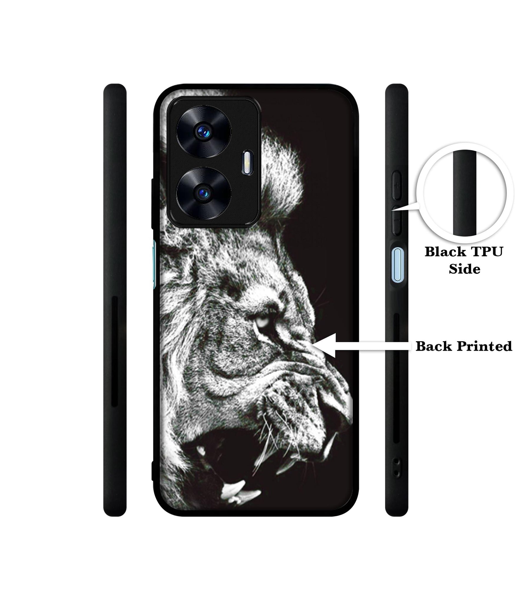 Angry Lion Designer 2D Printed Back Case Cover for Realme C55 4G / Narzo N55 4G