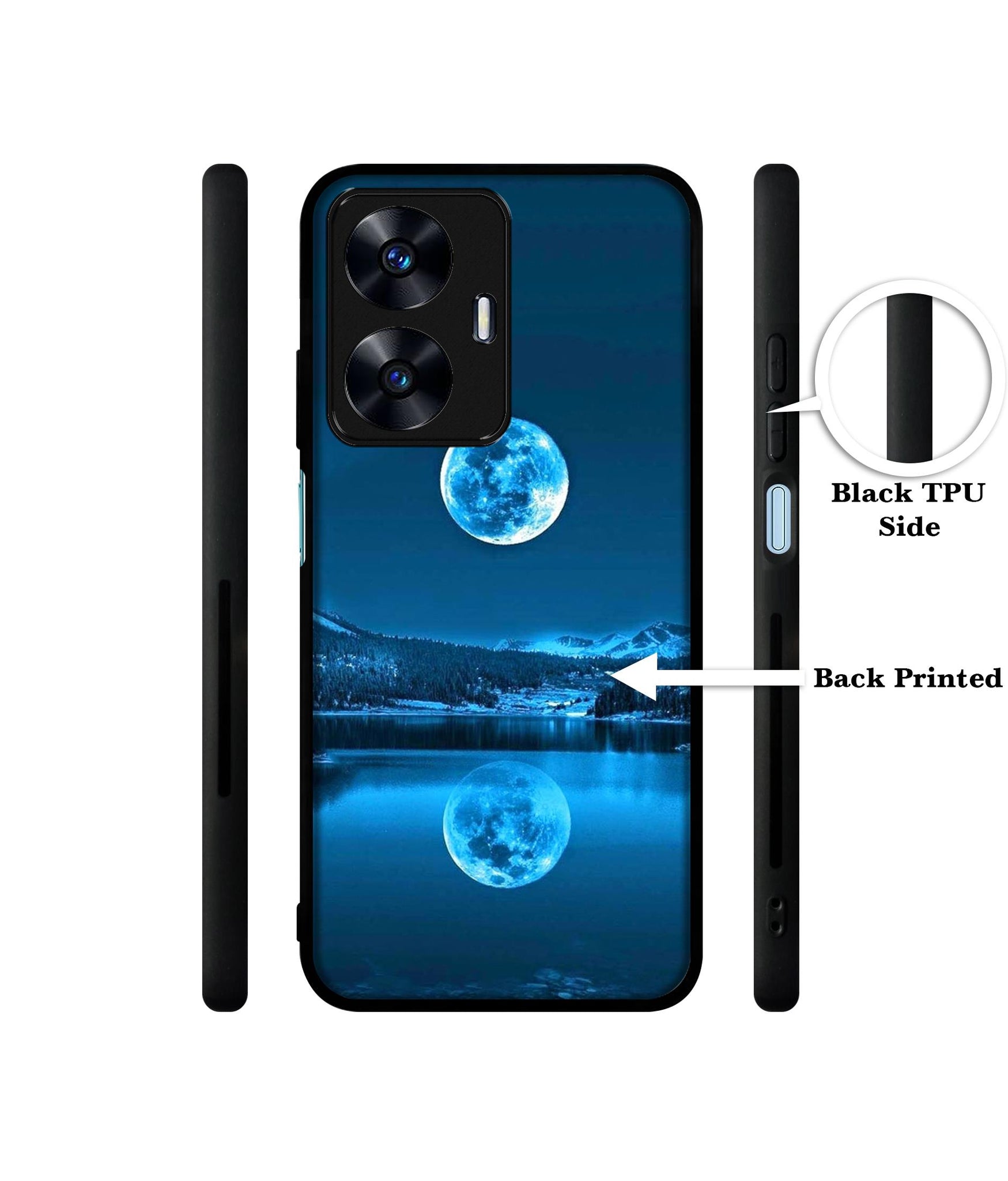 Awesome Moon Designer 2D Printed Back Case Cover for Realme C55 4G / Narzo N55 4G