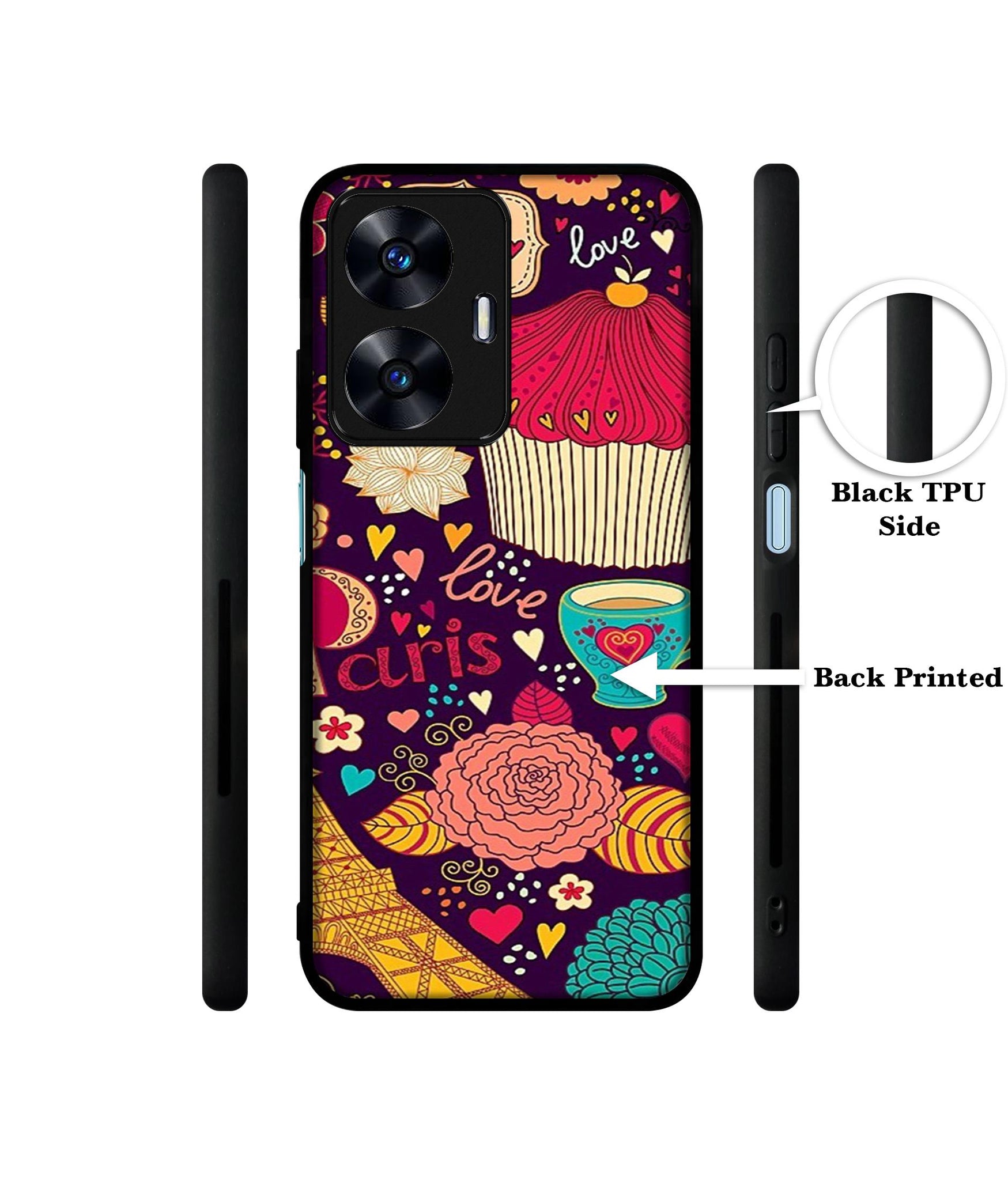 Paris Flower Love Designer 2D Printed Back Case Cover for Realme C55 4G / Narzo N55 4G