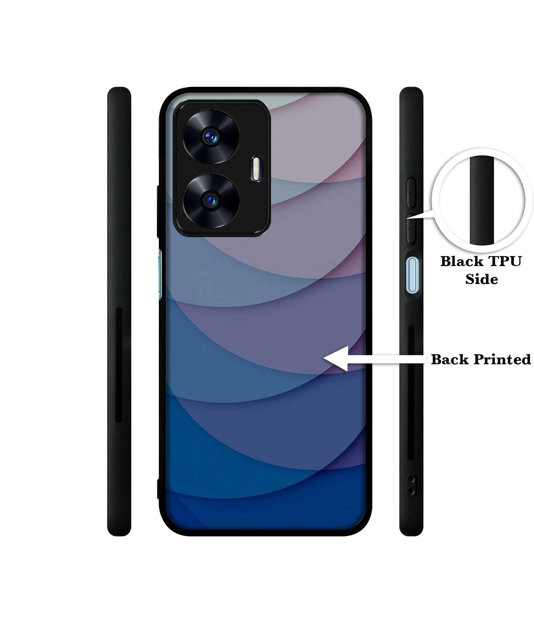 Waves Pattern Print Designer 2D Printed Back Case Cover for Realme C55 4G / Narzo N55 4G