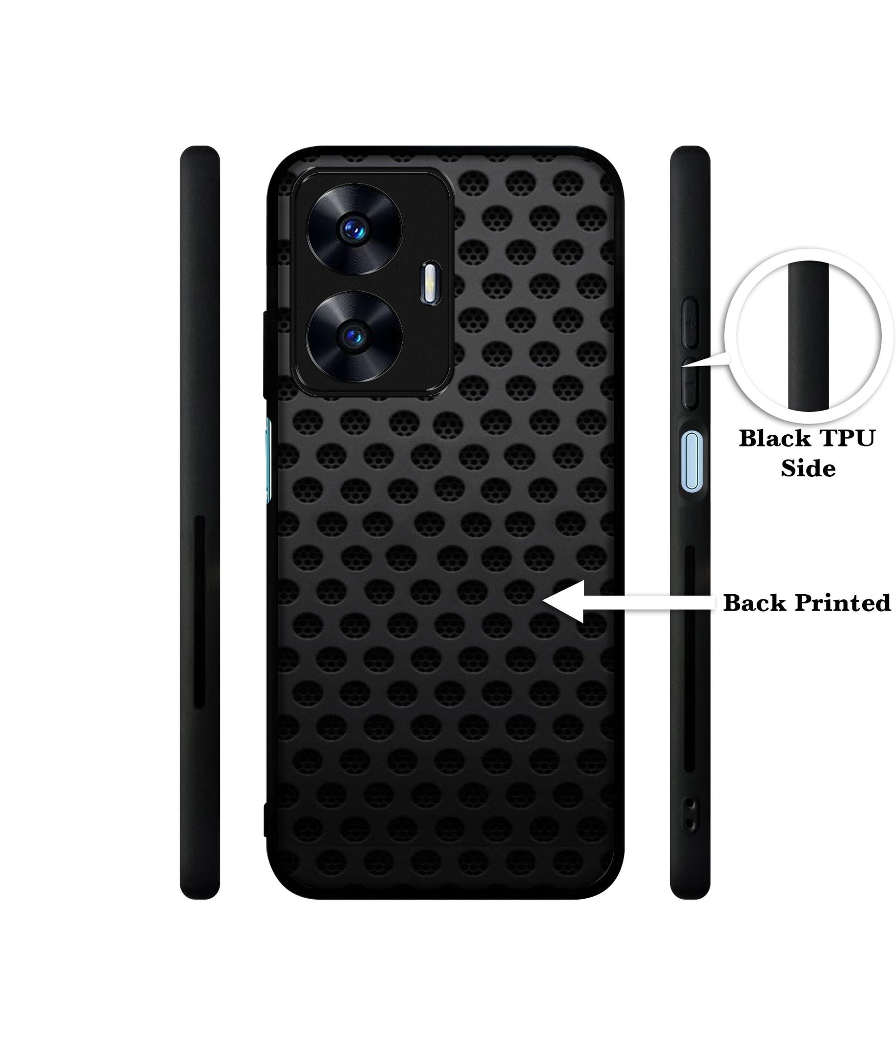 Black Circle Designer 2D Printed Back Case Cover for Realme C55 4G / Narzo N55 4G