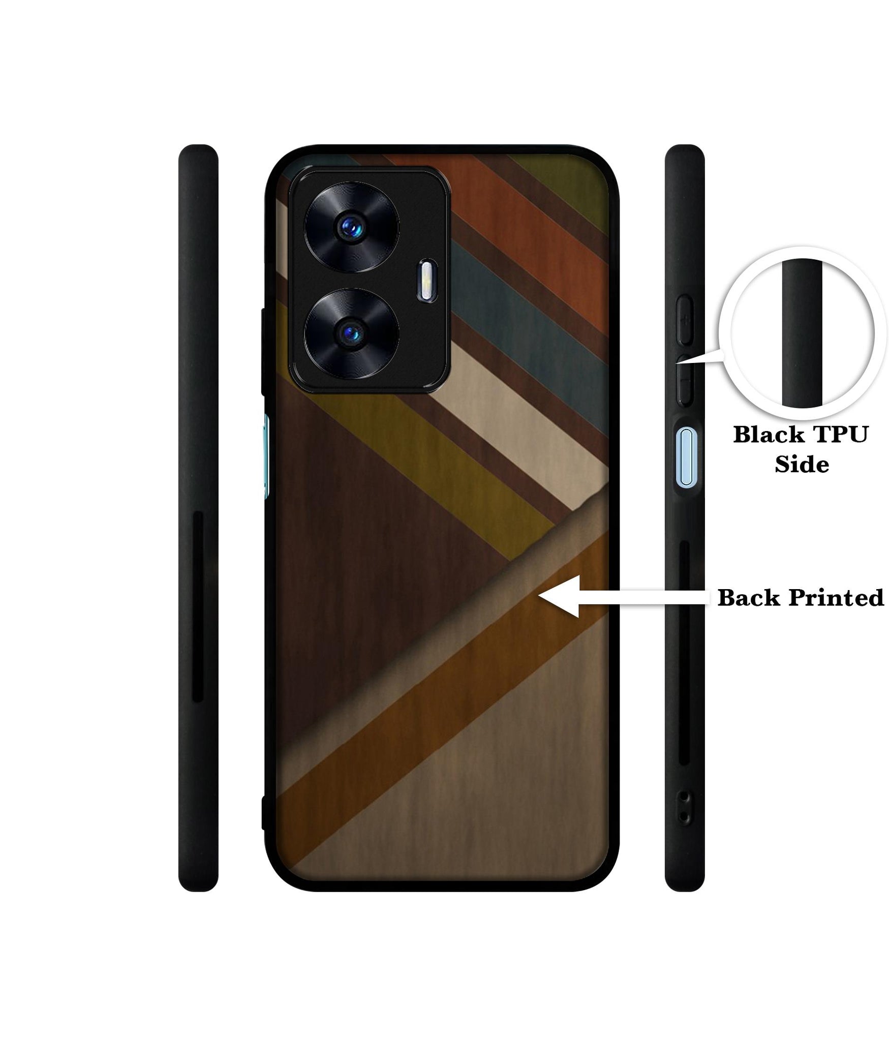 Colorful Wooden Pattern Designer 2D Printed Back Case Cover for Realme C55 4G / Narzo N55 4G