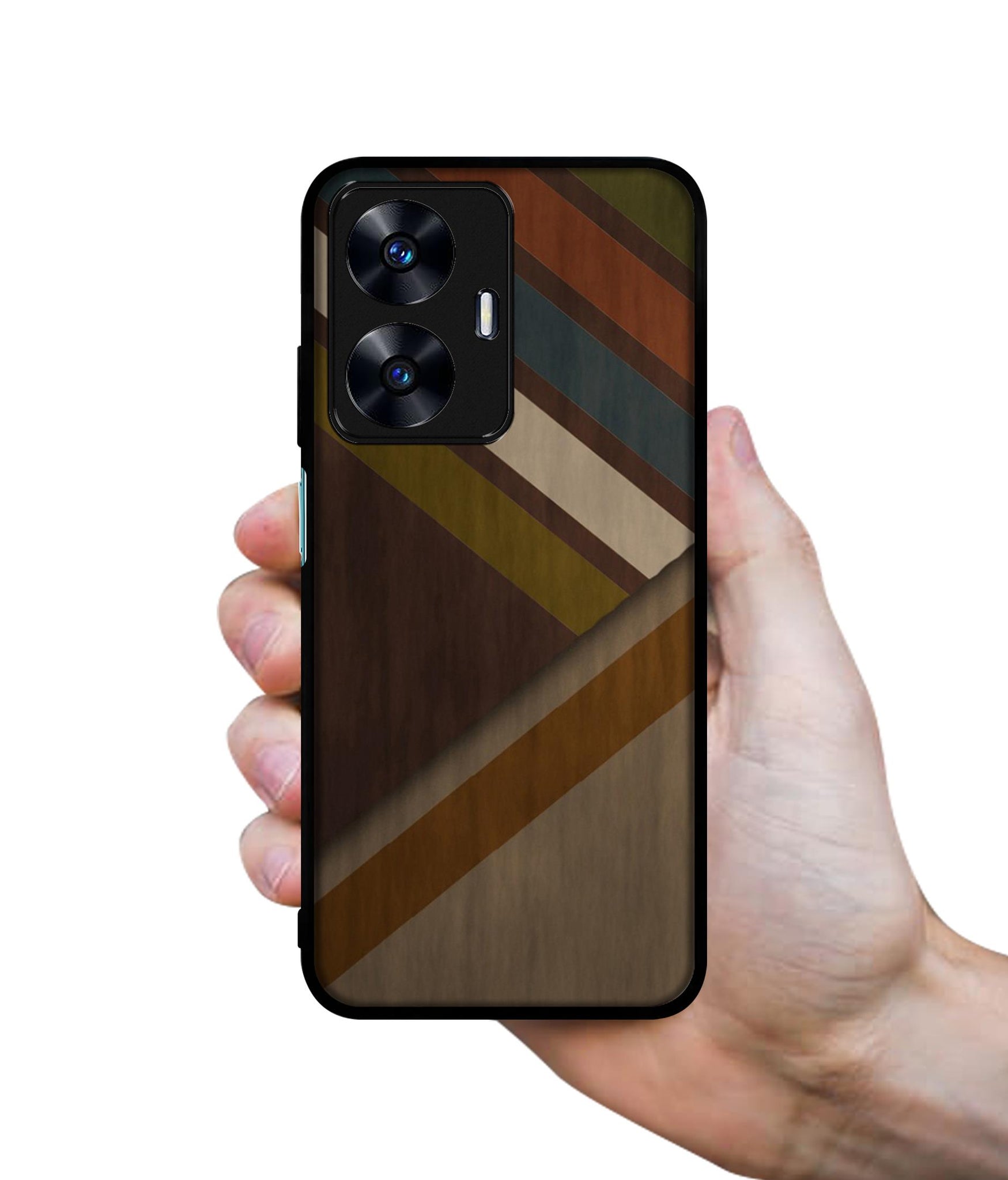 Colorful Wooden Pattern Designer 2D Printed Back Case Cover for Realme C55 4G / Narzo N55 4G