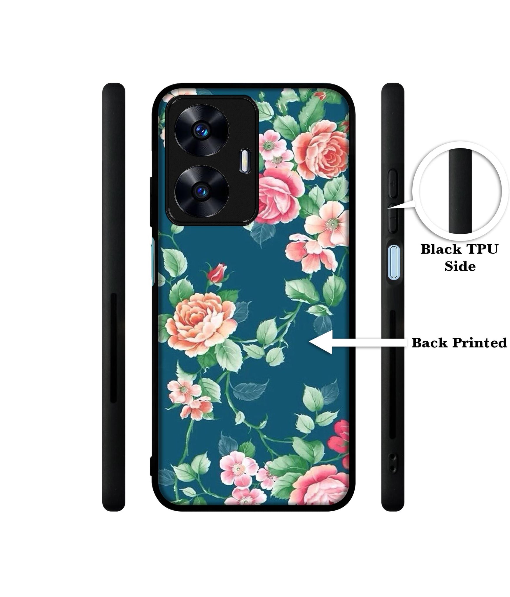 Vintage Floral Designer 2D Printed Back Case Cover for Realme C55 4G / Narzo N55 4G