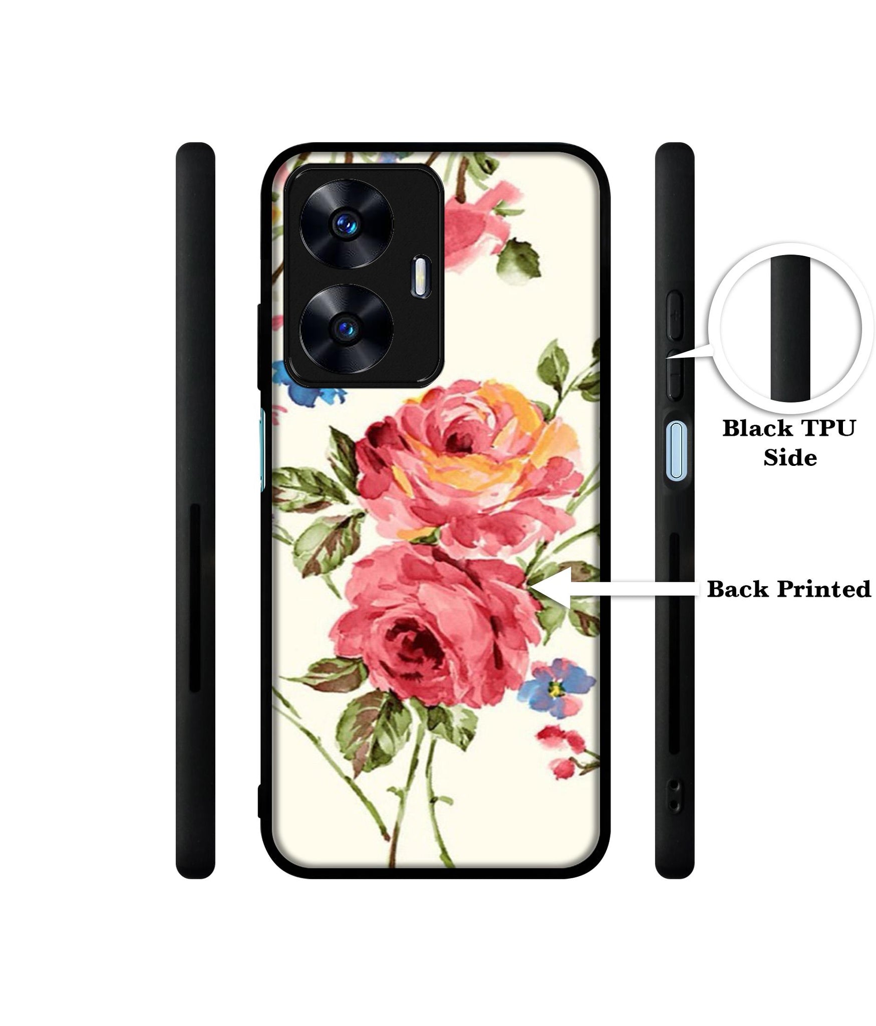 Vintage Painting Flower Designer 2D Printed Back Case Cover for Realme C55 4G / Narzo N55 4G