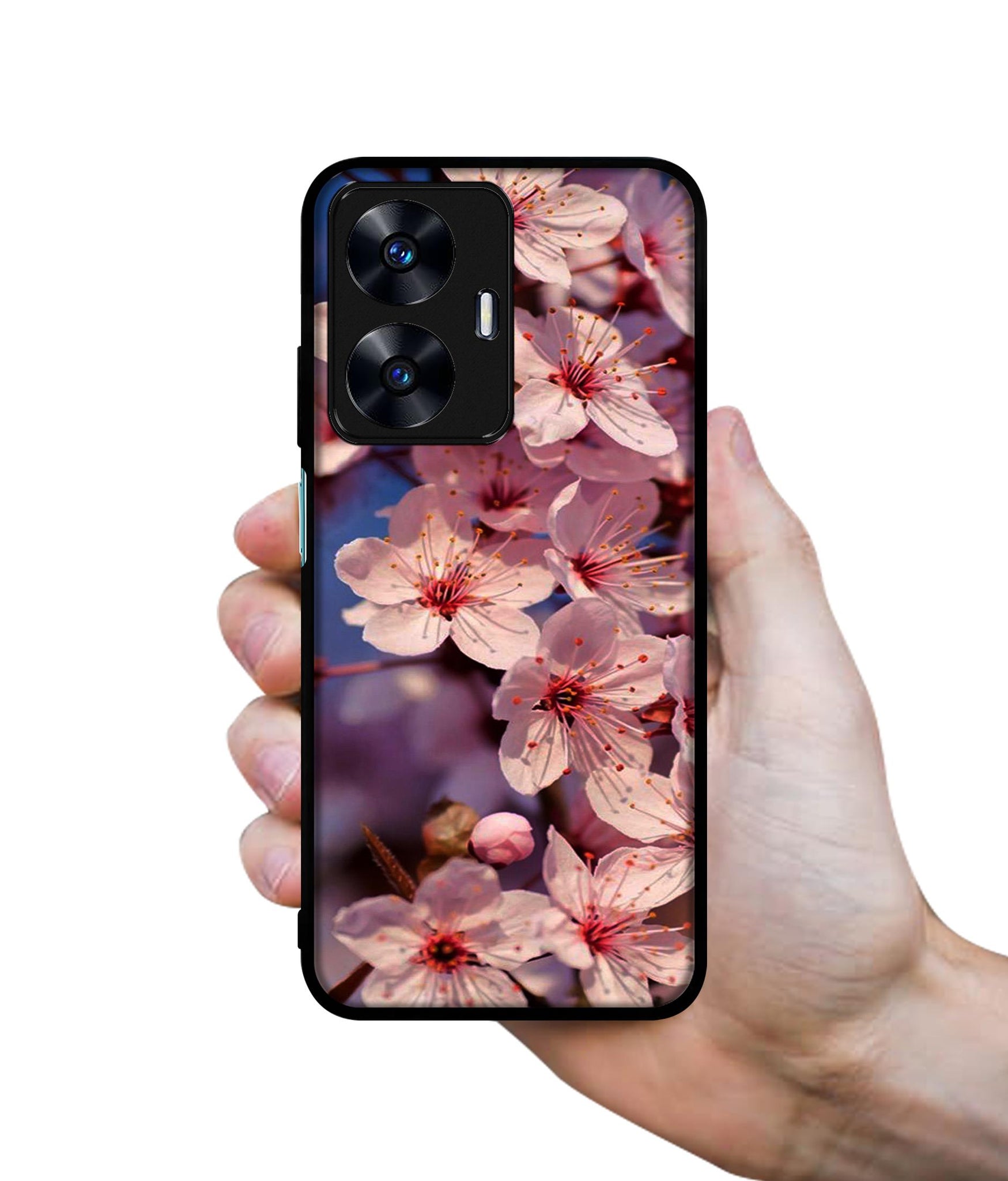 Pink Flowers Pattern Designer 2D Printed Back Case Cover for Realme C55 4G / Narzo N55 4G