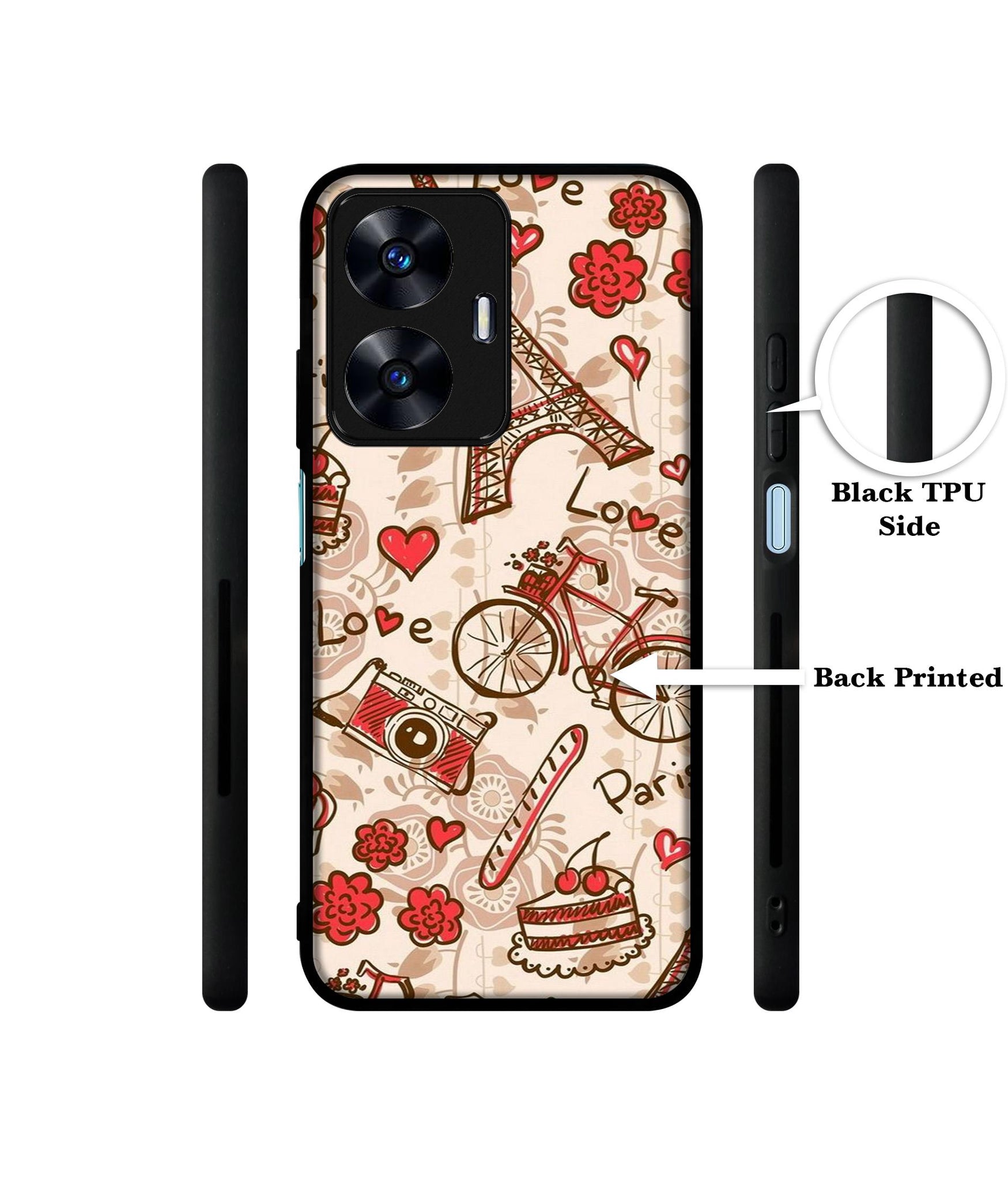 Vintage Paris Designer 2D Printed Back Case Cover for Realme C55 4G / Narzo N55 4G