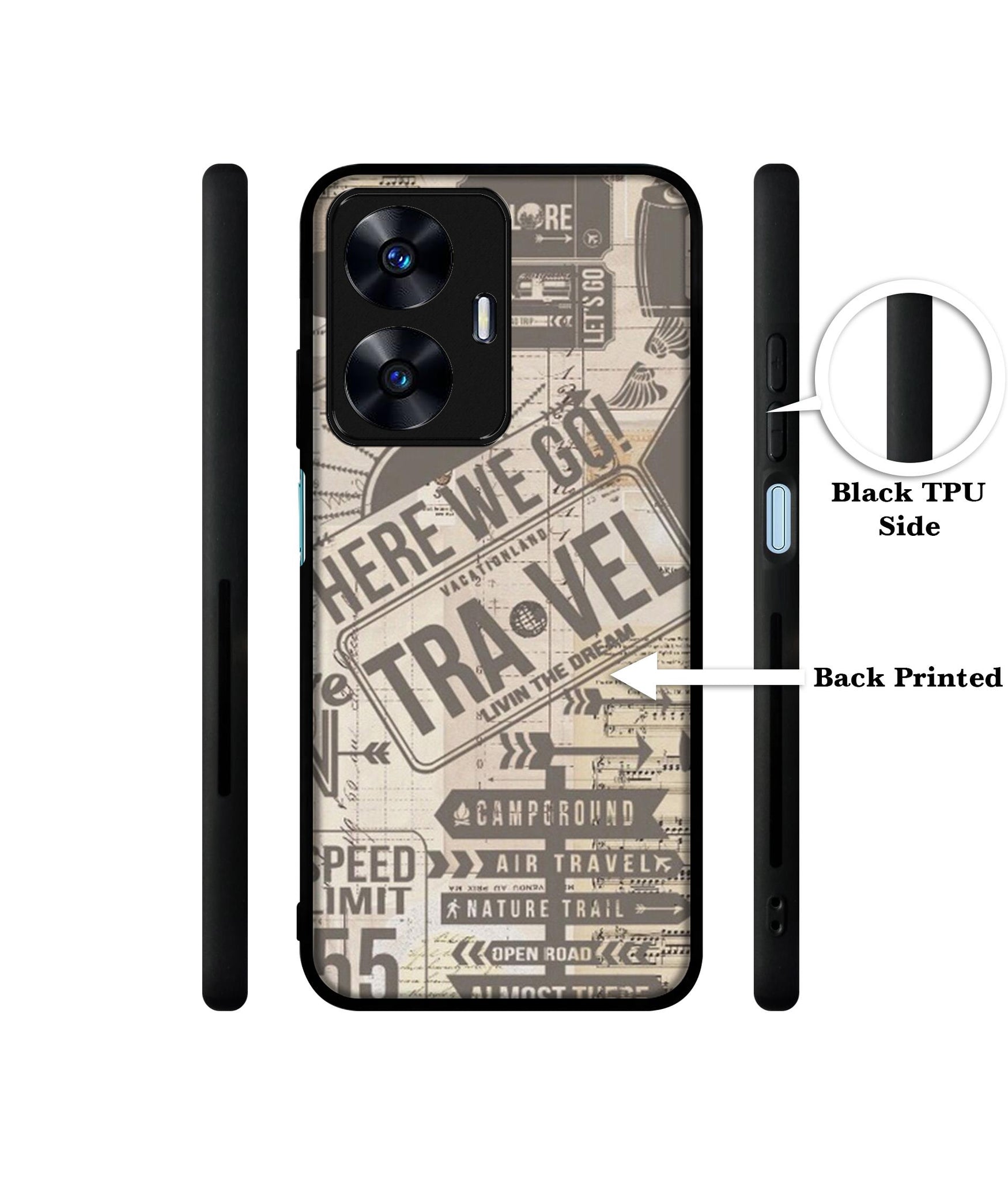 Travel Designer 2D Printed Back Case Cover for Realme C55 4G / Narzo N55 4G