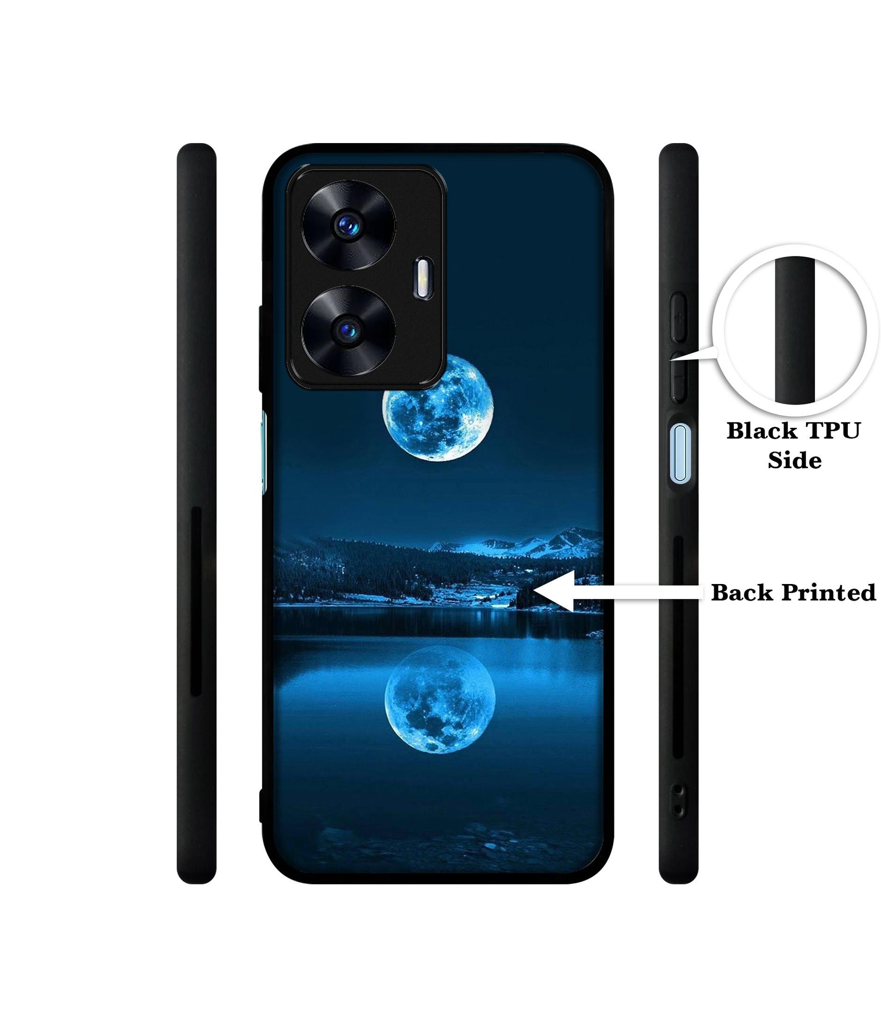 Moon Pattern Print Designer 2D Printed Back Case Cover for Realme C55 4G / Narzo N55 4G