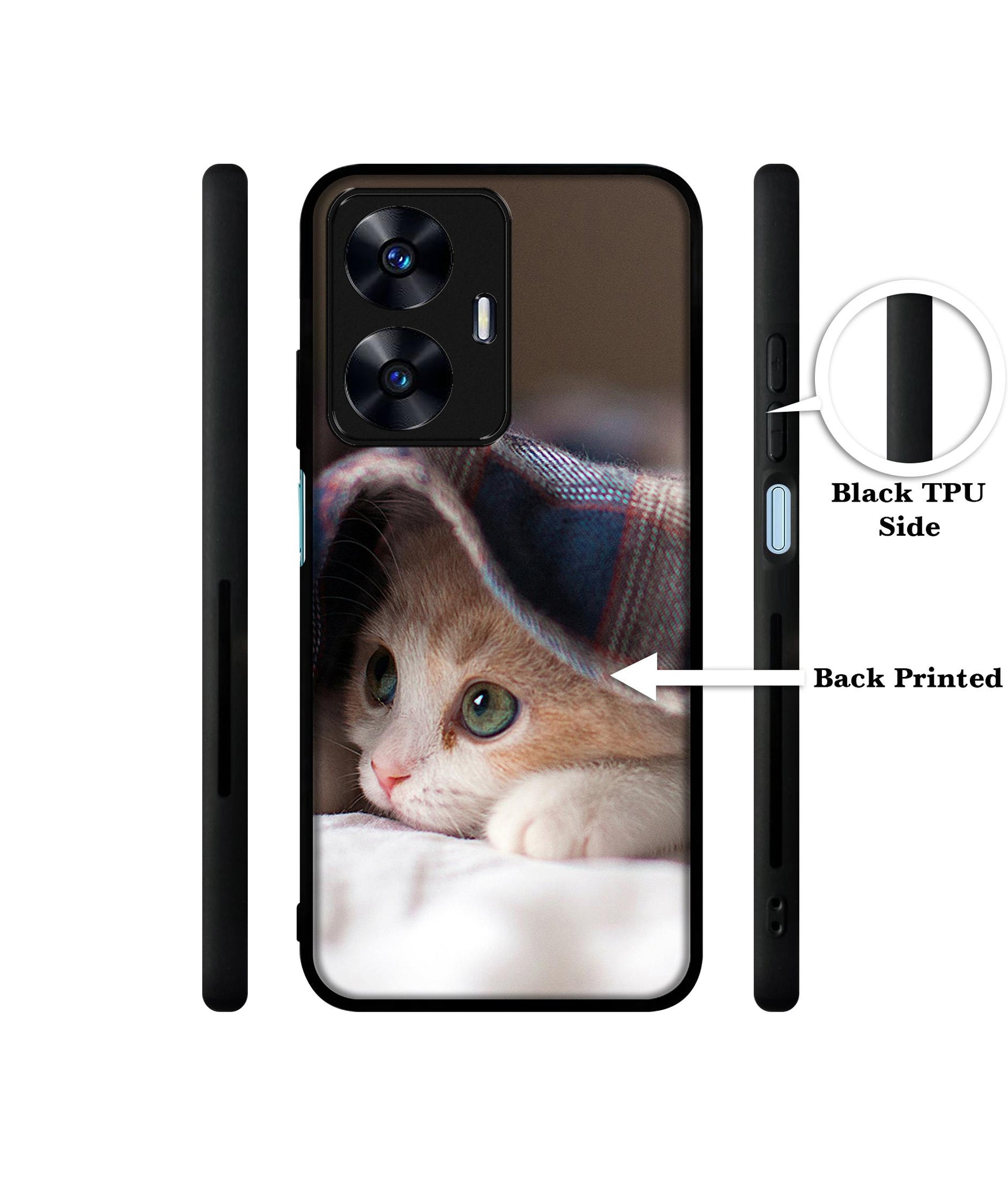 Sleepy Kitten Designer 2D Printed Back Case Cover for Realme C55 4G / Narzo N55 4G