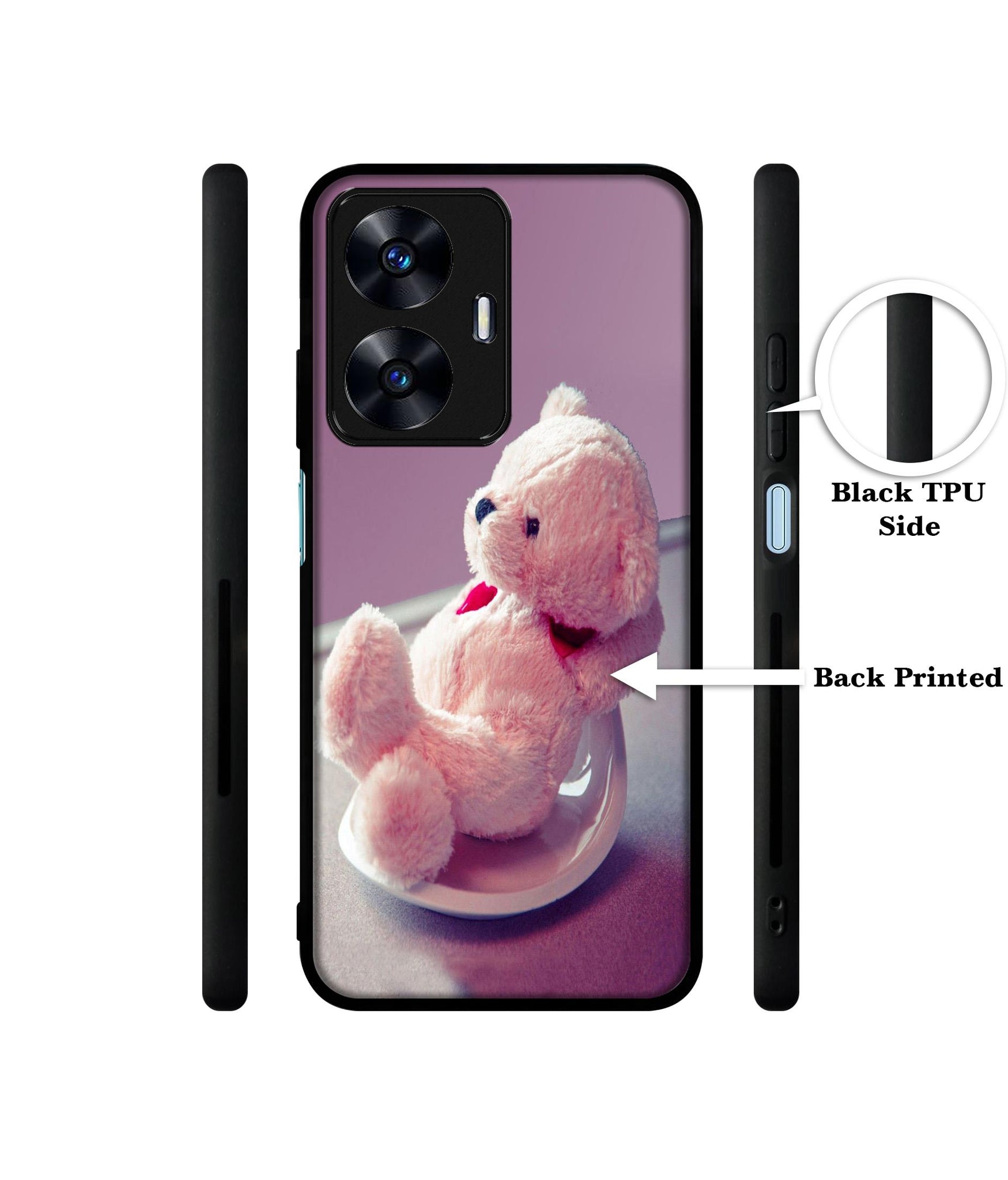 Cute Teddy Bear Designer 2D Printed Back Case Cover for Realme C55 4G / Narzo N55 4G