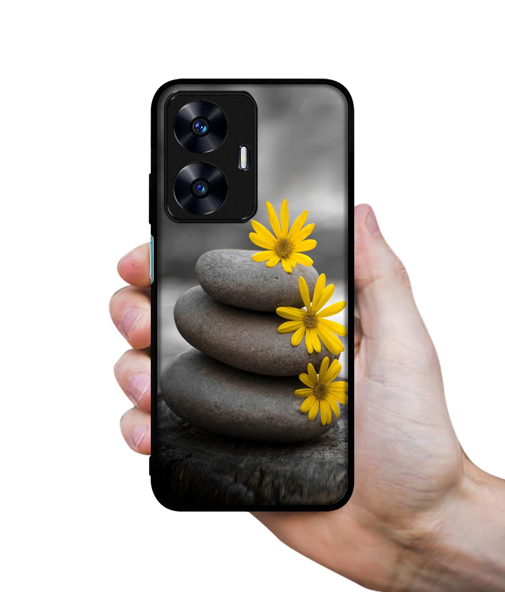 Stones And Flower Designer 2D Printed Back Case Cover for Realme C55 4G / Narzo N55 4G