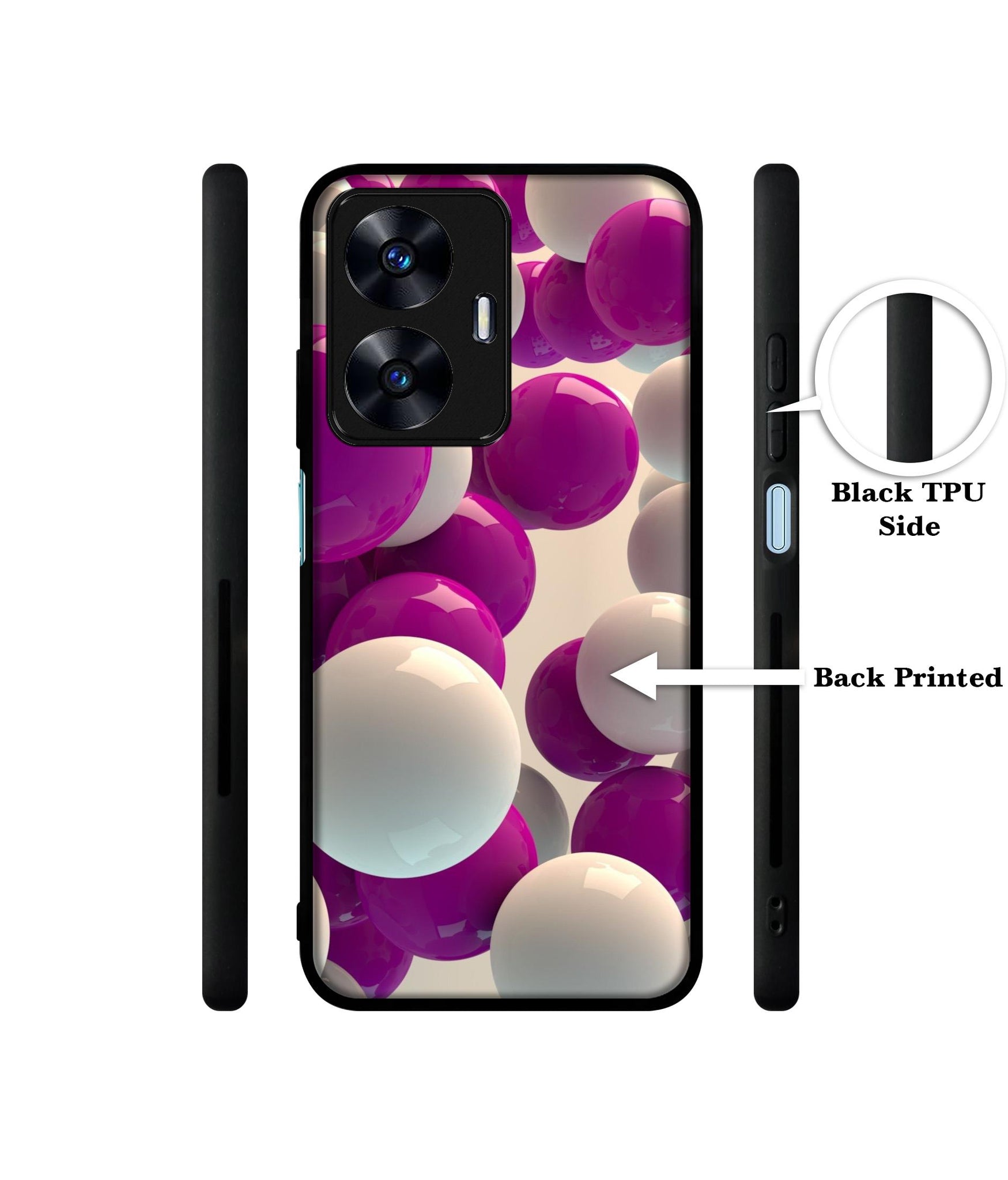 3D Balloons Designer 2D Printed Back Case Cover for Realme C55 4G / Narzo N55 4G