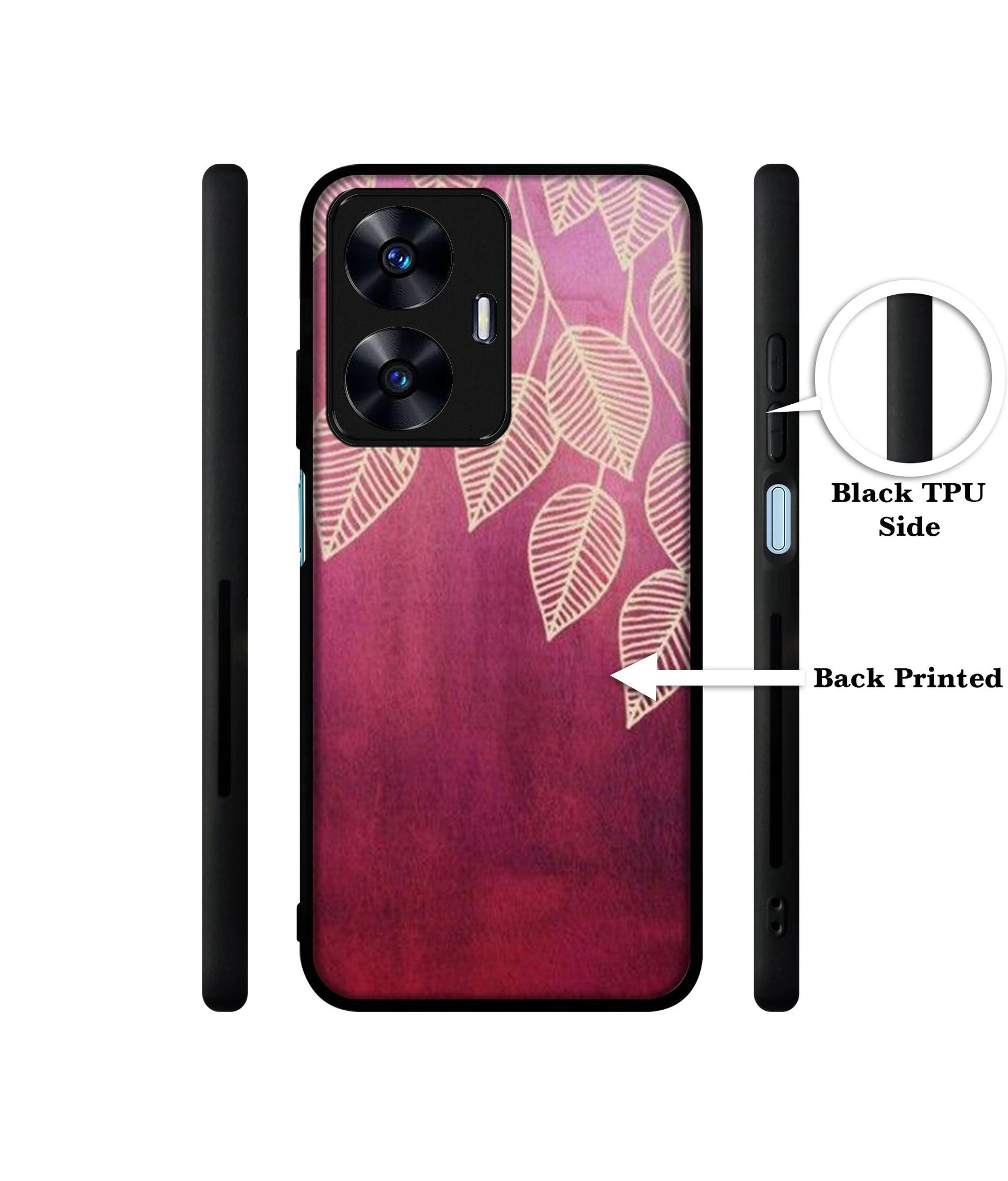 Leaf Pattern Designer 2D Printed Back Case Cover for Realme C55 4G / Narzo N55 4G