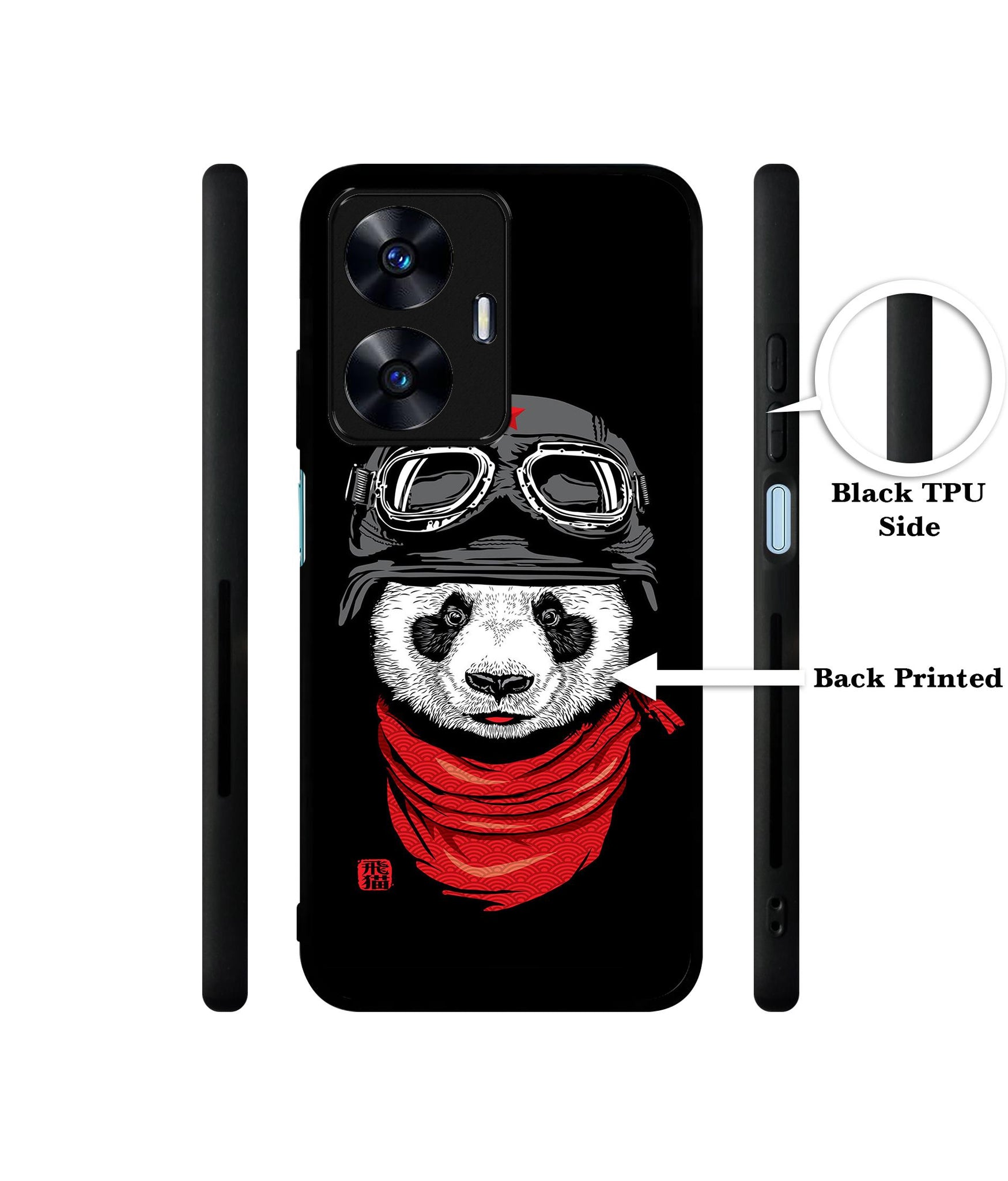 Biker Panda Designer 2D Printed Back Case Cover for Realme C55 4G / Narzo N55 4G