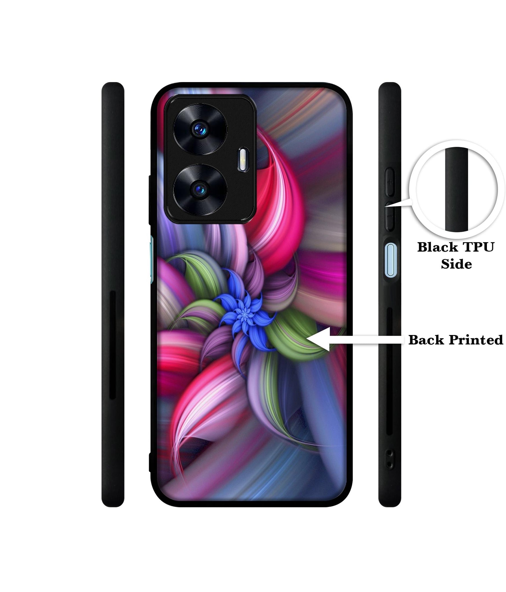 Colorful Flower Designer 2D Printed Back Case Cover for Realme C55 4G / Narzo N55 4G