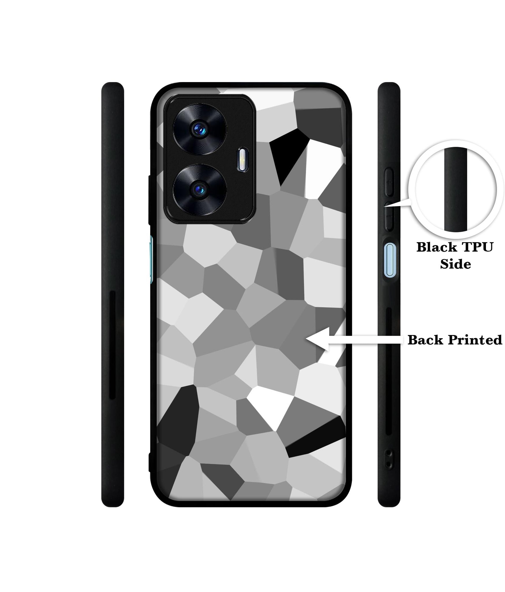 Black & White Mathematical Shape Designer 2D Printed Back Case Cover for Realme C55 4G / Narzo N55 4G