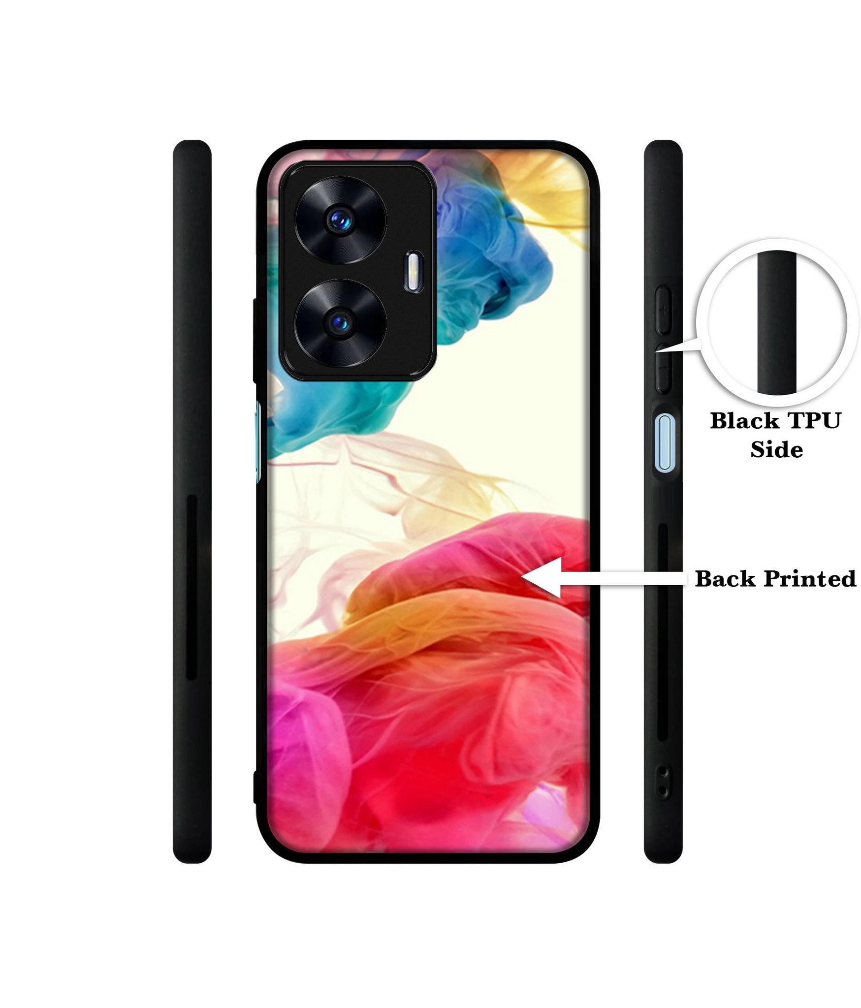 Colored Smoke Designer 2D Printed Back Case Cover for Realme C55 4G / Narzo N55 4G