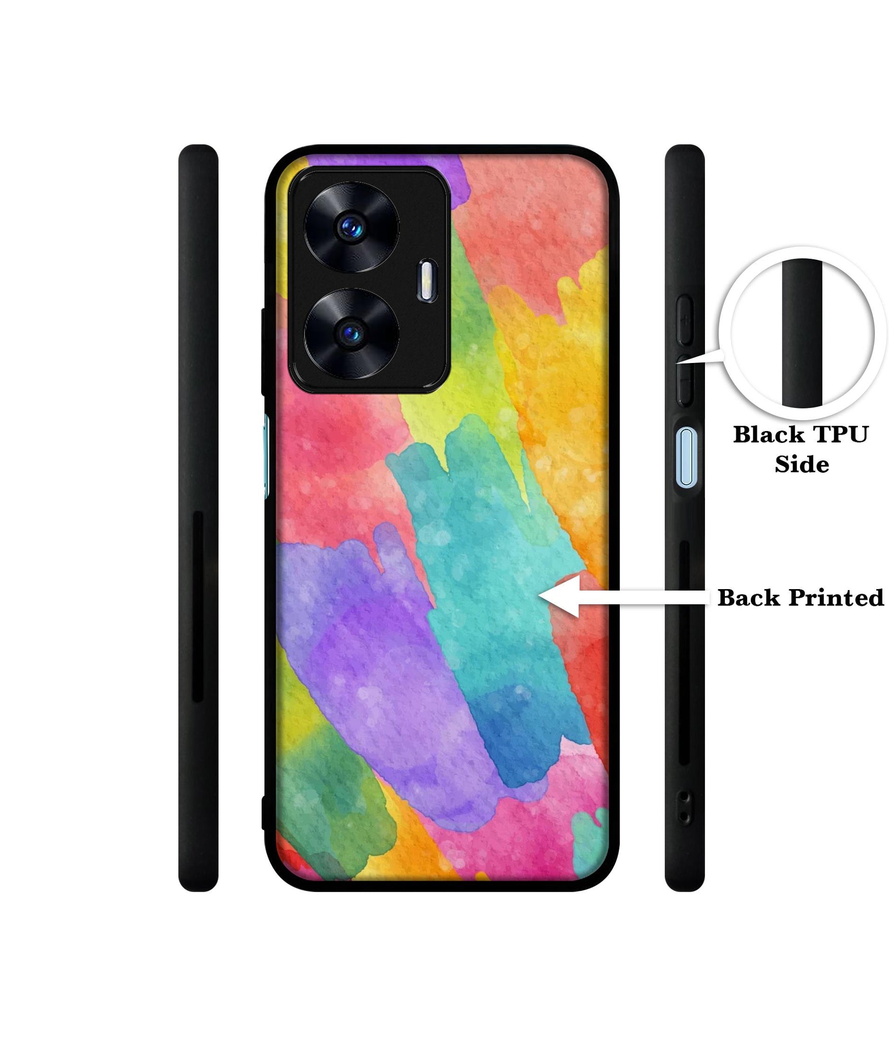 Water Paint Colorful Abstract Designer 2D Printed Back Case Cover for Realme C55 4G / Narzo N55 4G