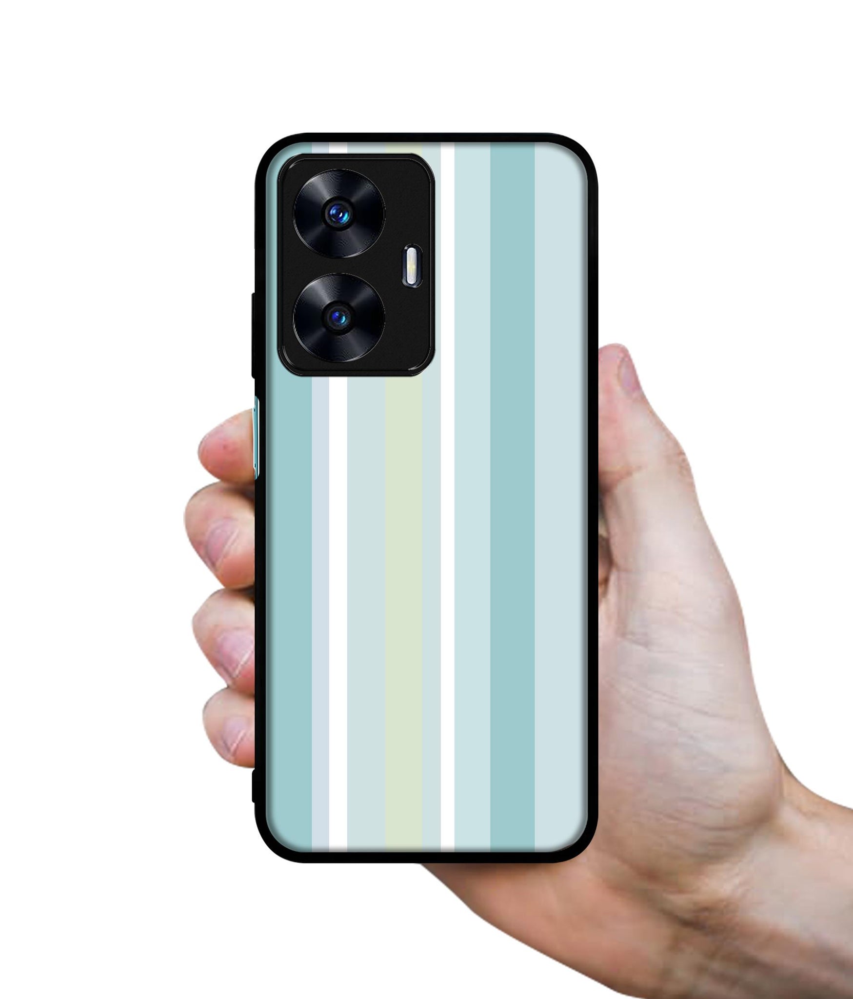 Light Green Stripes Designer 2D Printed Back Case Cover for Realme C55 4G / Narzo N55 4G