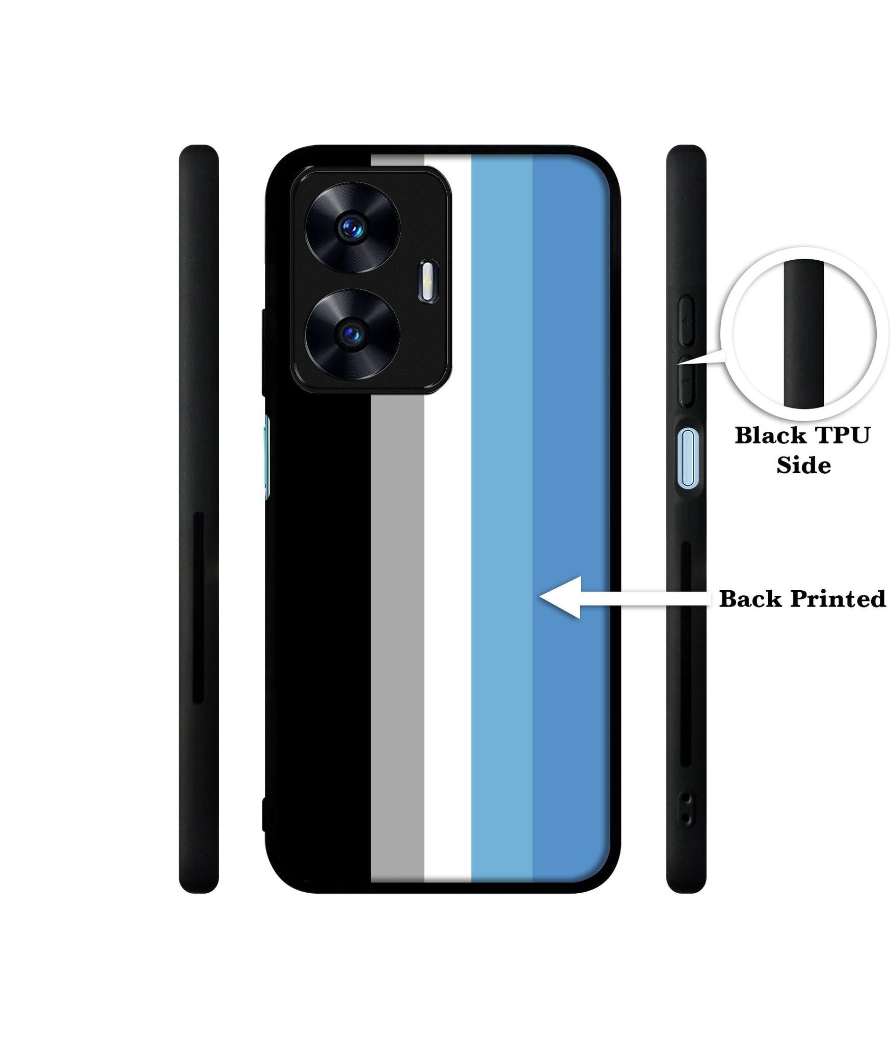 White and Blue Lines Designer 2D Printed Back Case Cover for Realme C55 4G / Narzo N55 4G