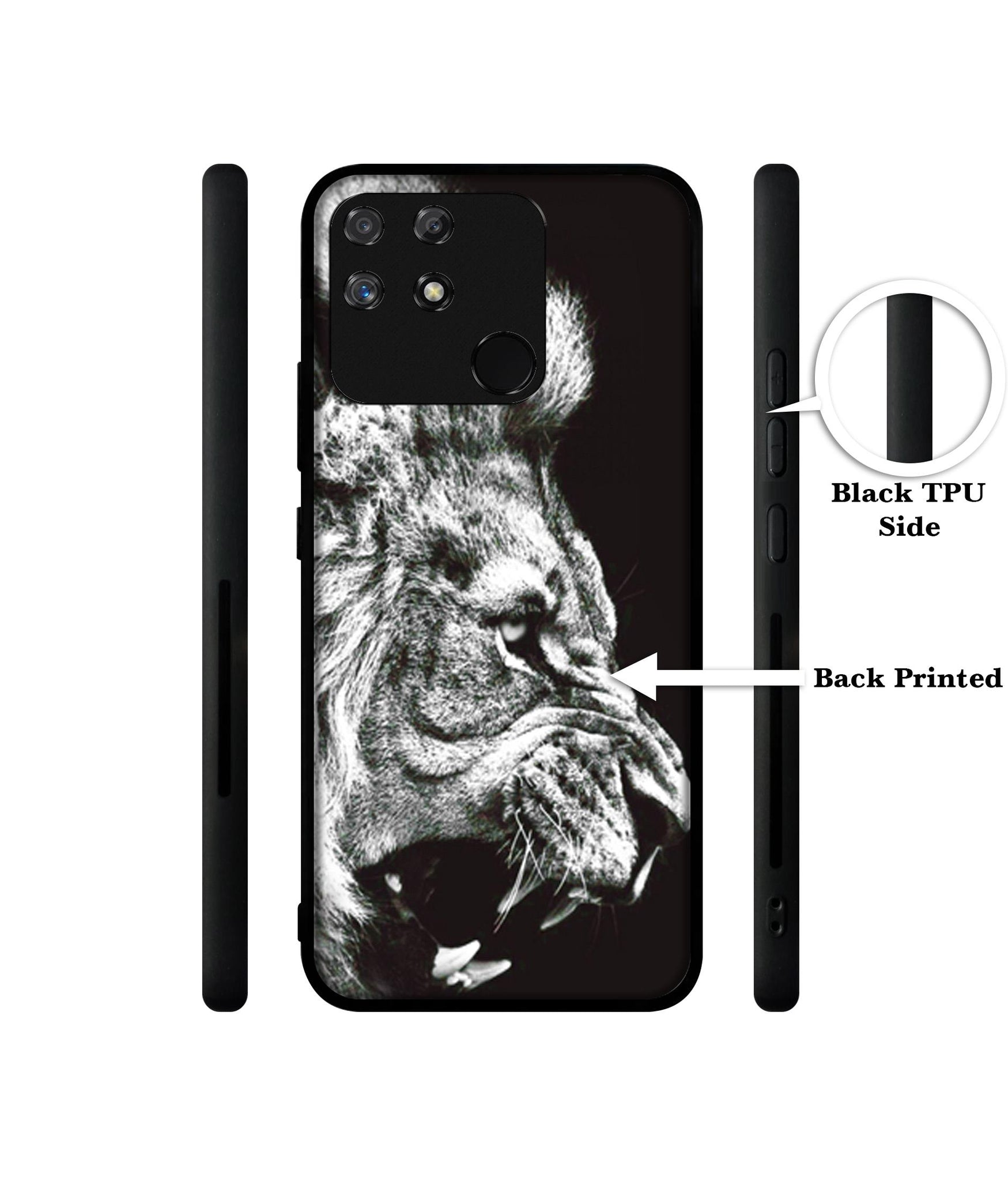 Angry Lion Designer 2D Printed Back Case Cover for Realme Narzo 50A 4G