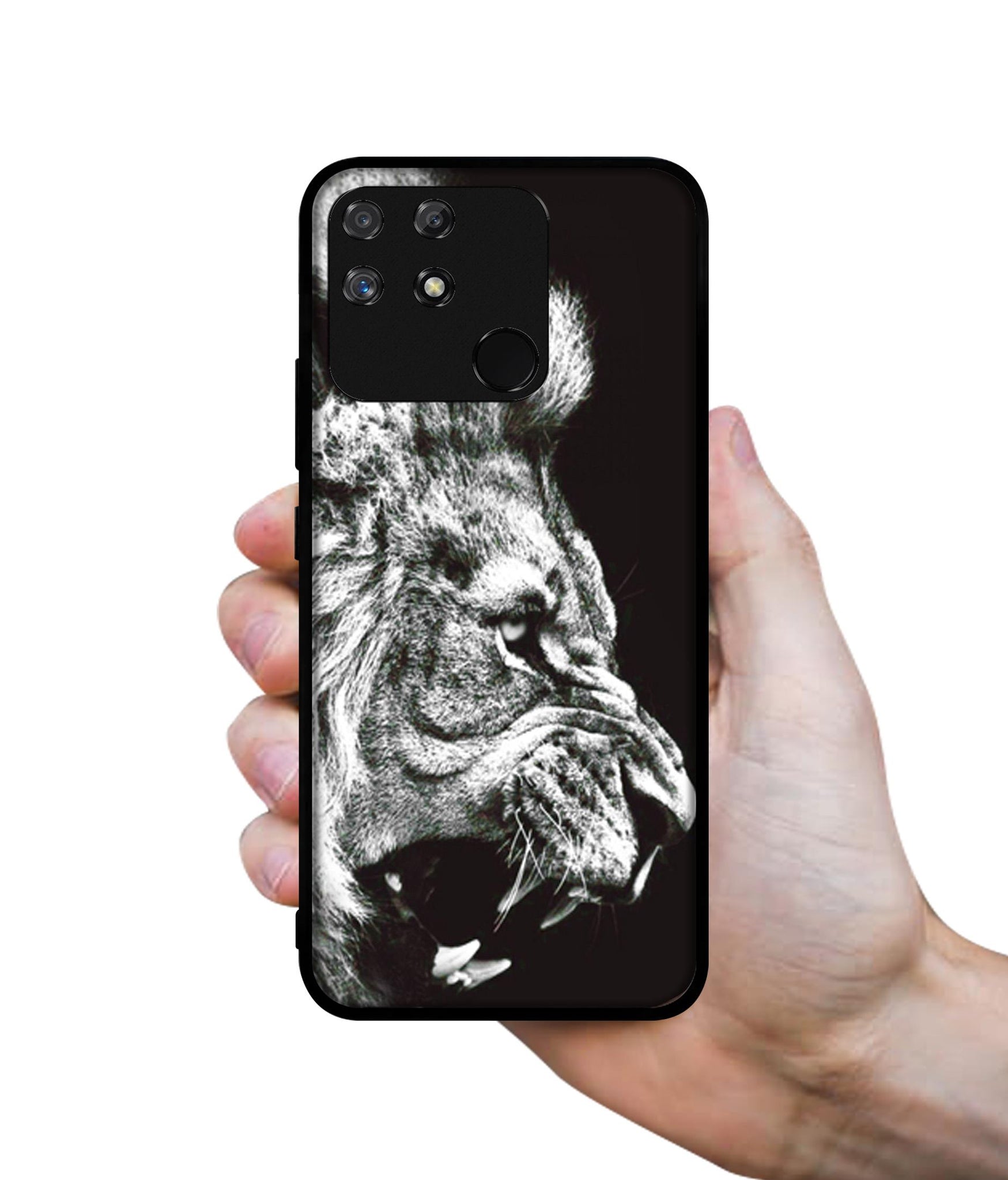 Angry Lion Designer 2D Printed Back Case Cover for Realme Narzo 50A 4G