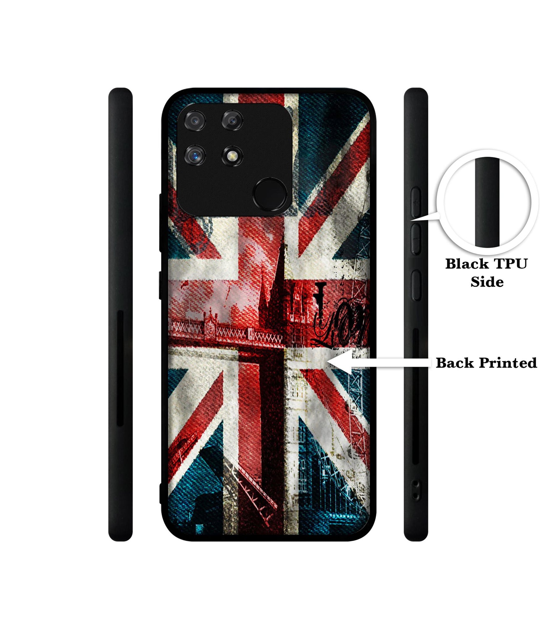 London Flag wallpaper Designer 2D Printed Back Case Cover for Realme Narzo 50A 4G