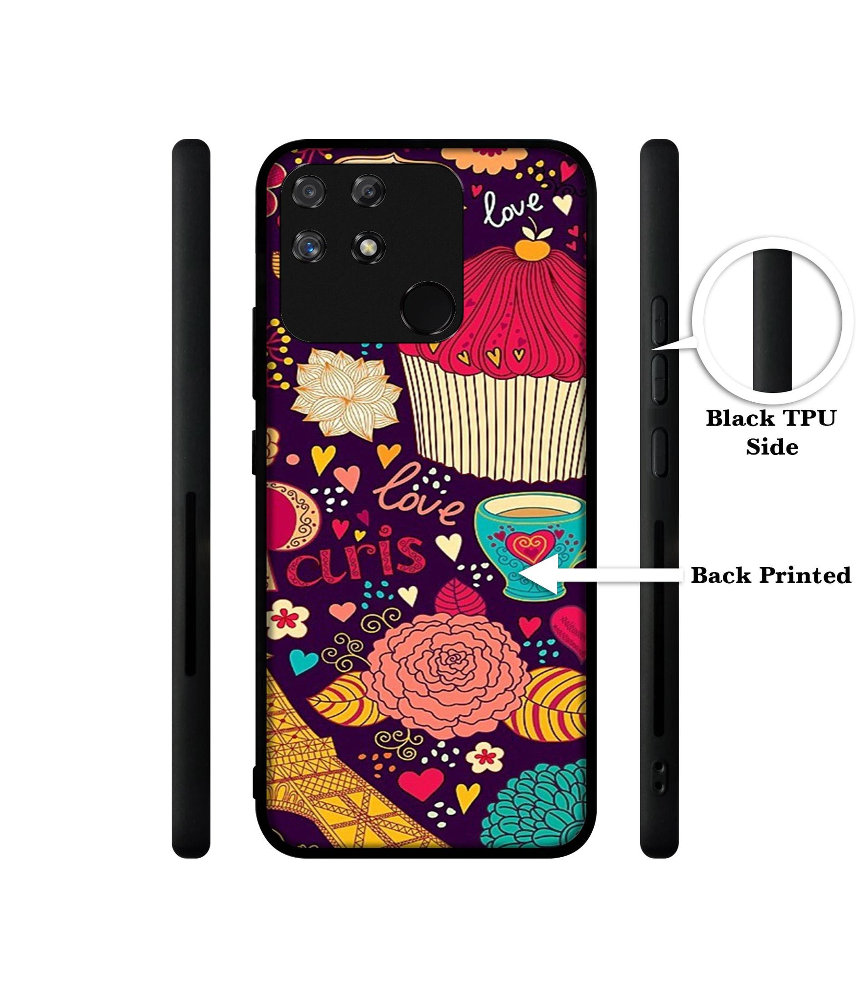 Paris Flower Love Designer 2D Printed Back Case Cover for Realme Narzo 50A 4G