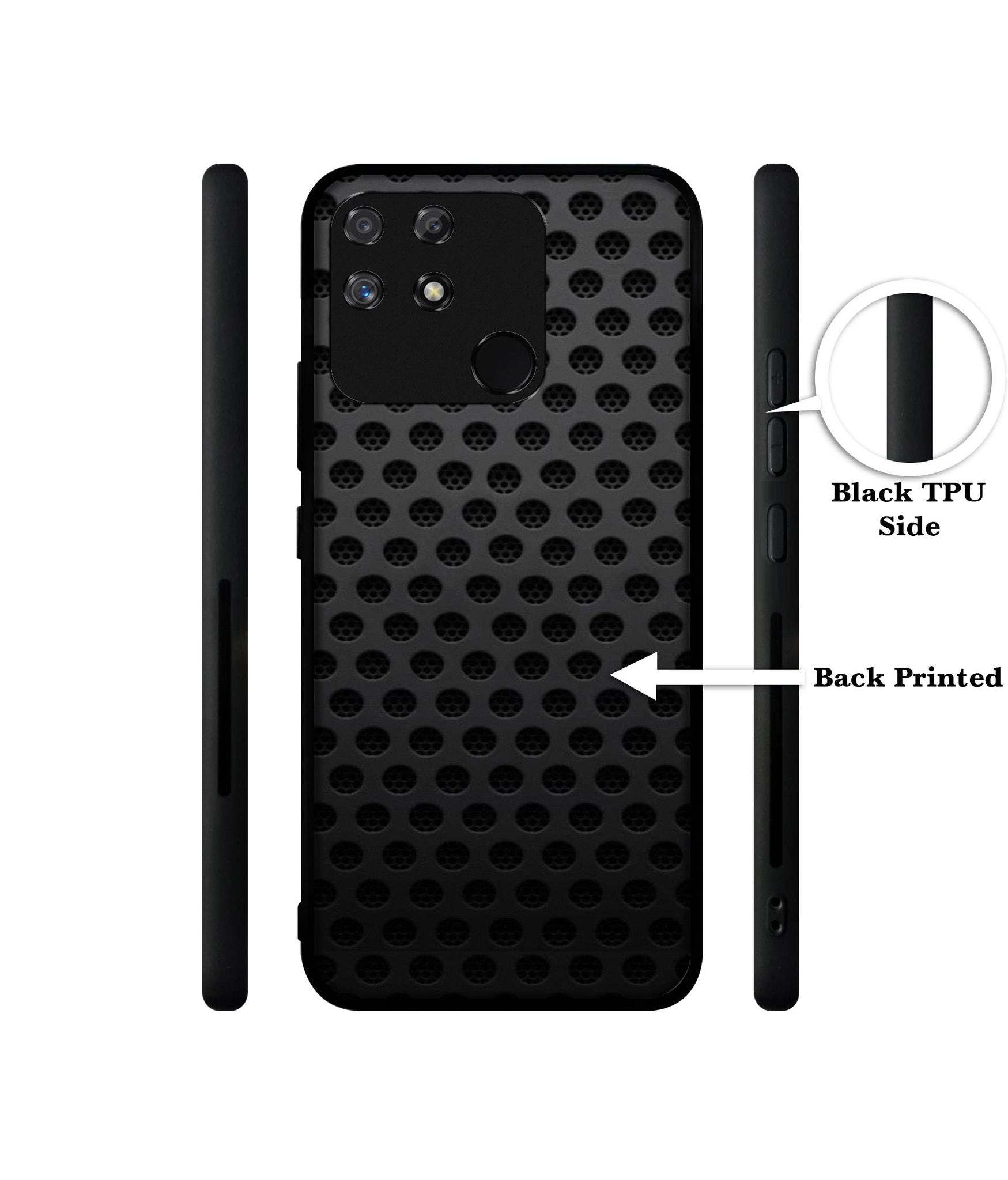 Black Circle Designer 2D Printed Back Case Cover for Realme Narzo 50A 4G