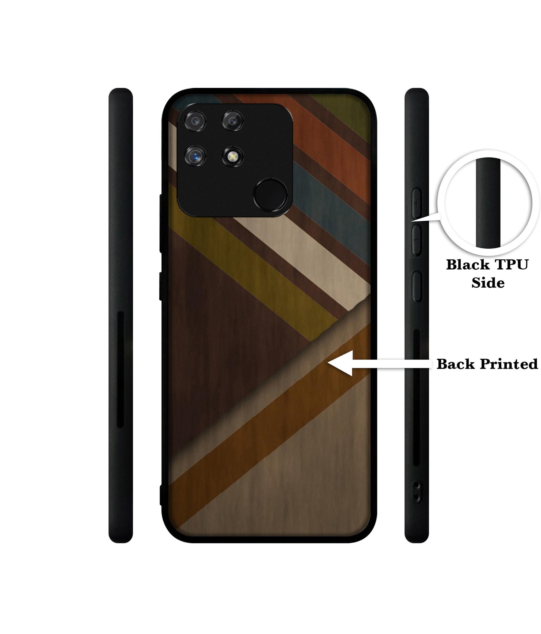 Colorful Wooden Pattern Designer 2D Printed Back Case Cover for Realme Narzo 50A 4G